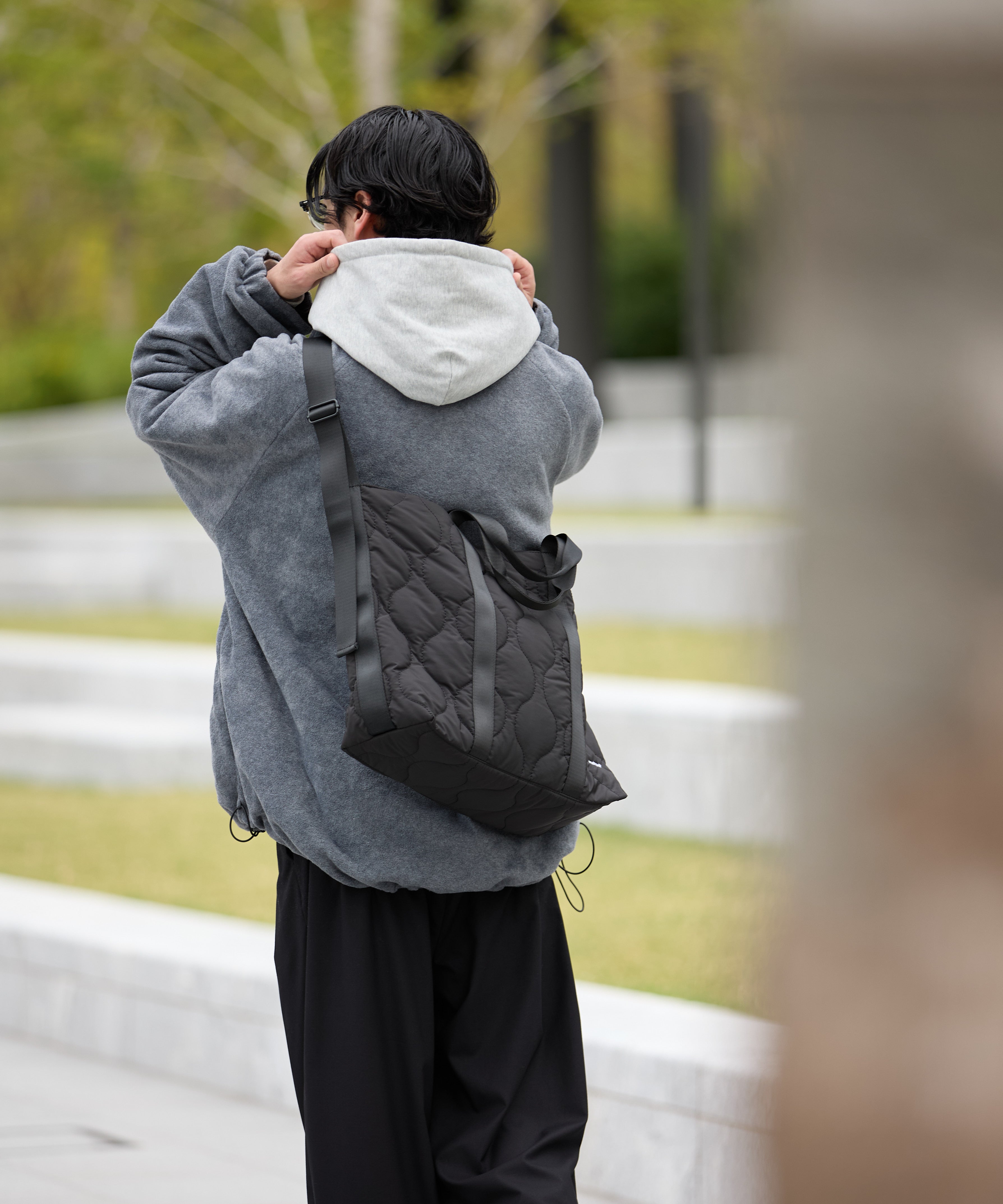 2WAY QUILTING TOTE  BAG【BLACK】