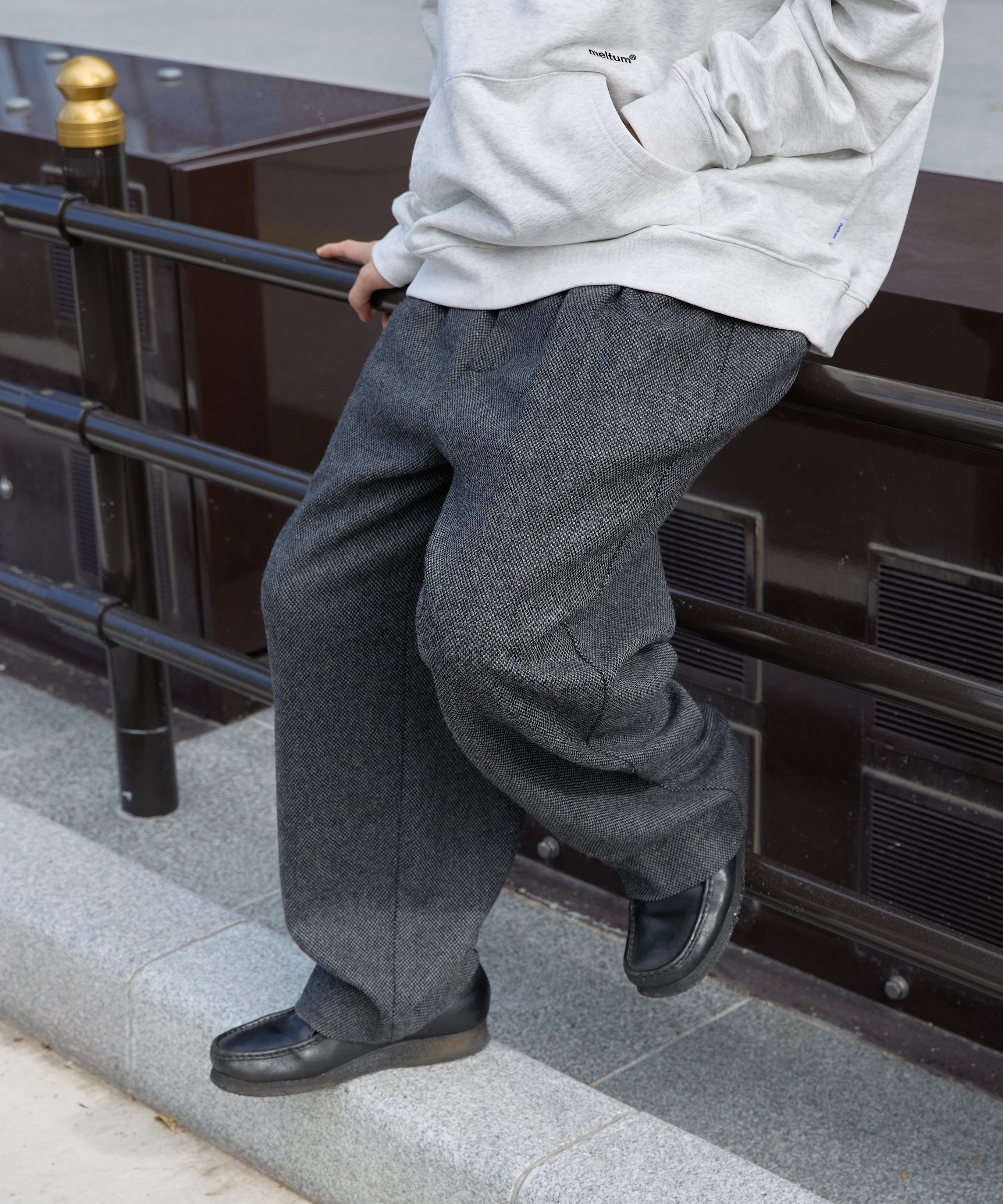 TWEED WIDE SLACKS【BLACK】