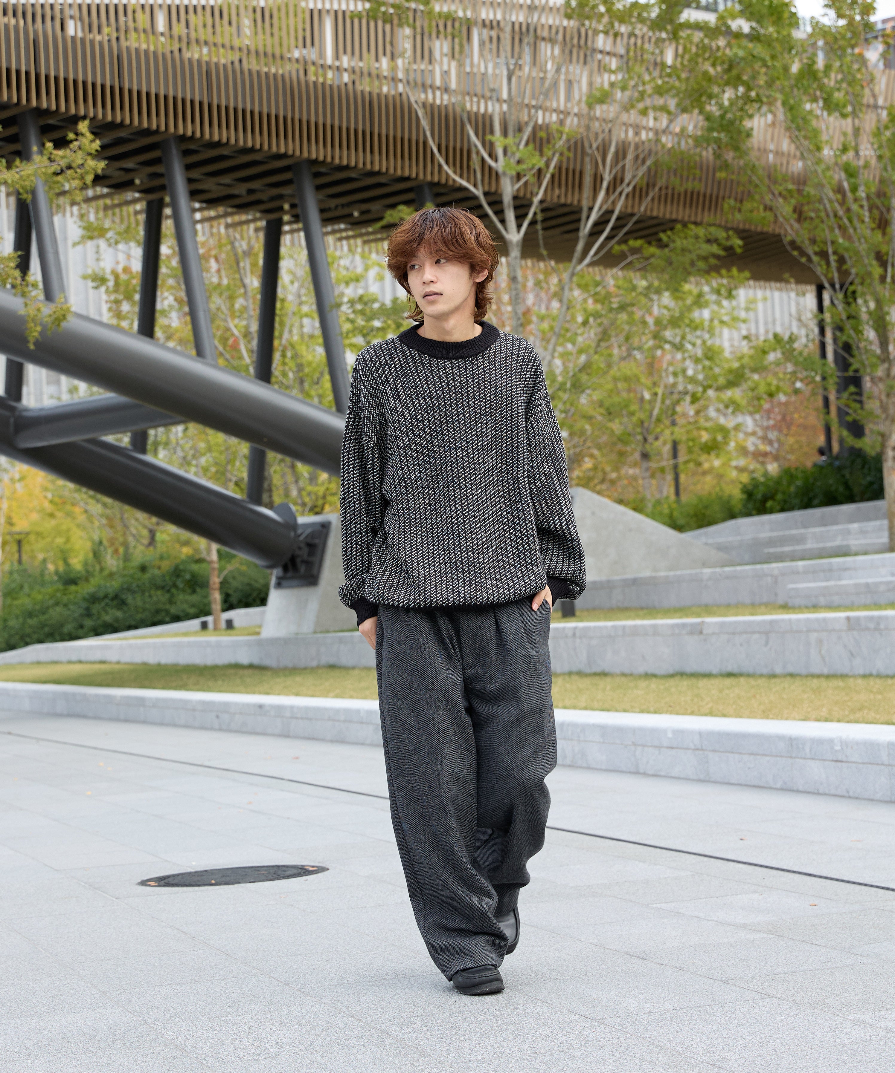 BIRDSEYE KNIT【BLACK】