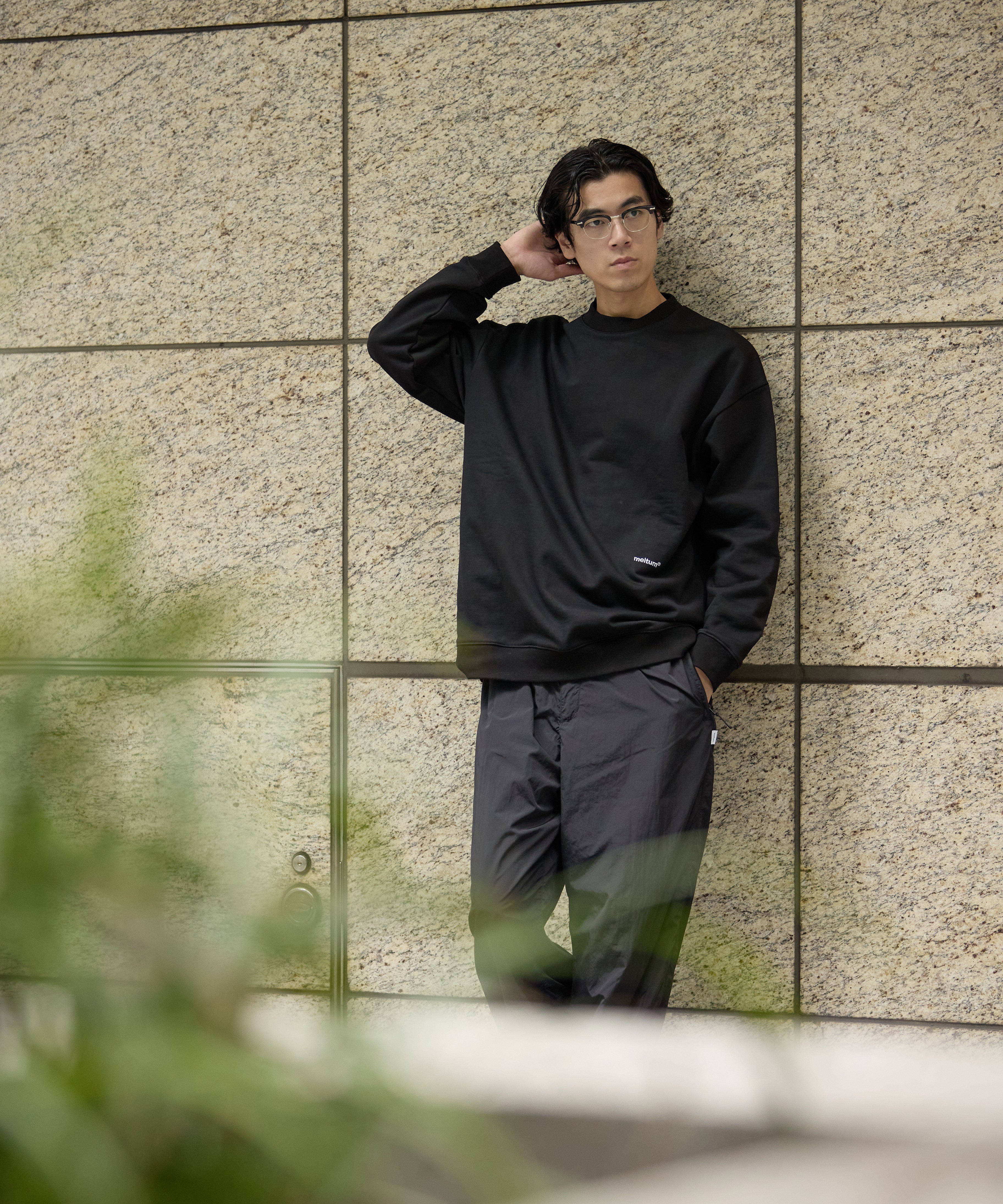 US COTTON HEAVEY SWEAT CREW【BLACK】