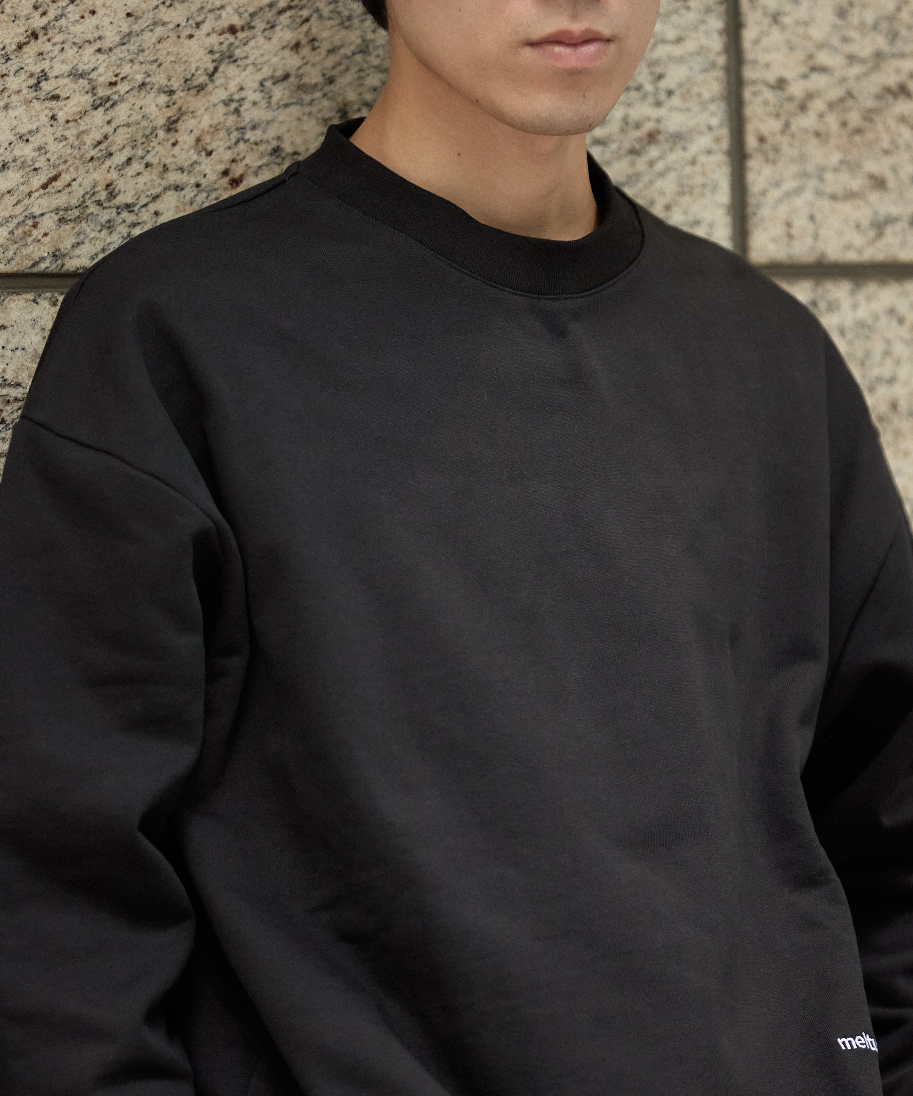 US COTTON HEAVEY SWEAT CREW【BLACK】