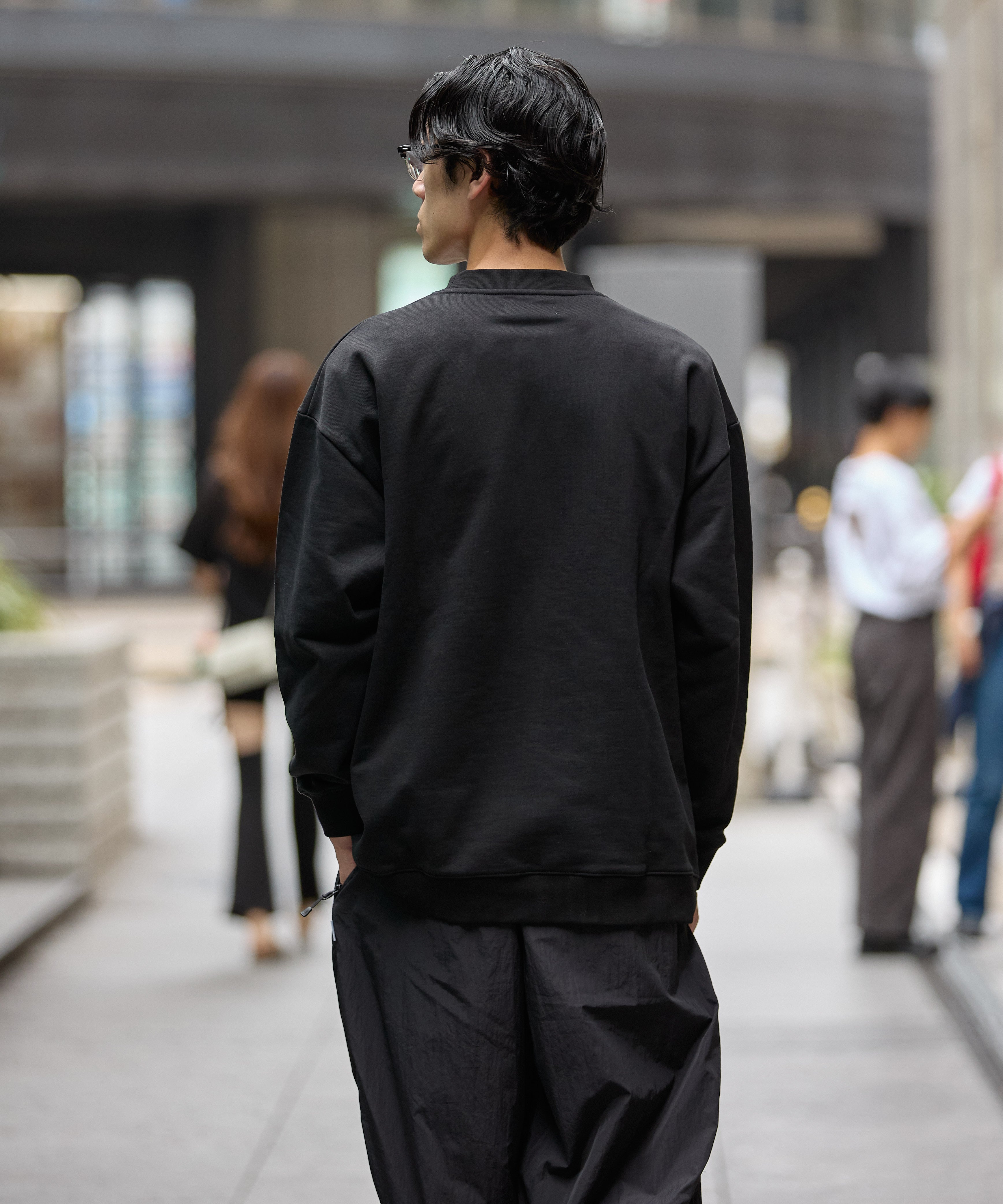 US COTTON HEAVEY SWEAT CREW【BLACK】