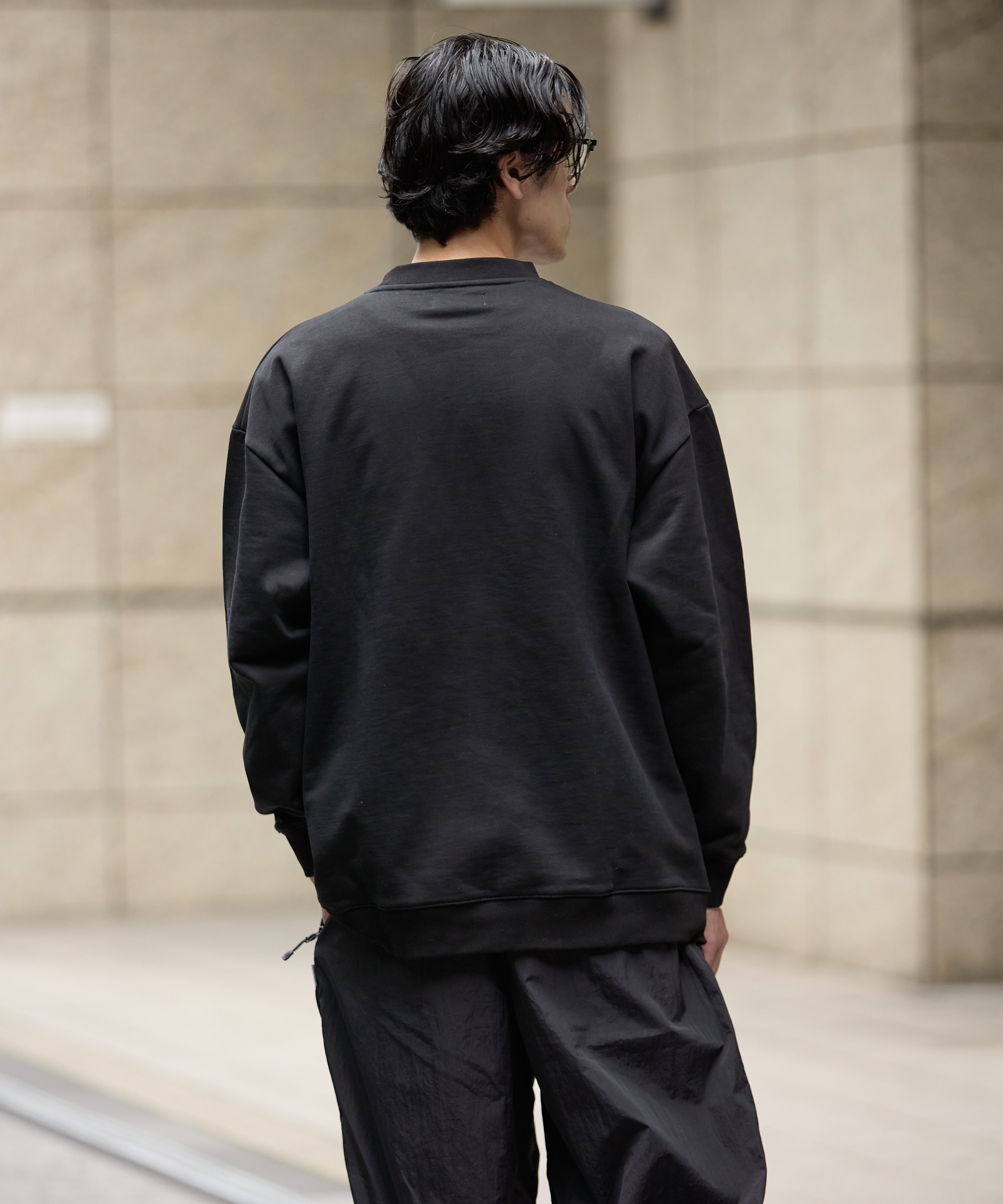 US COTTON HEAVEY SWEAT CREW【BLACK】