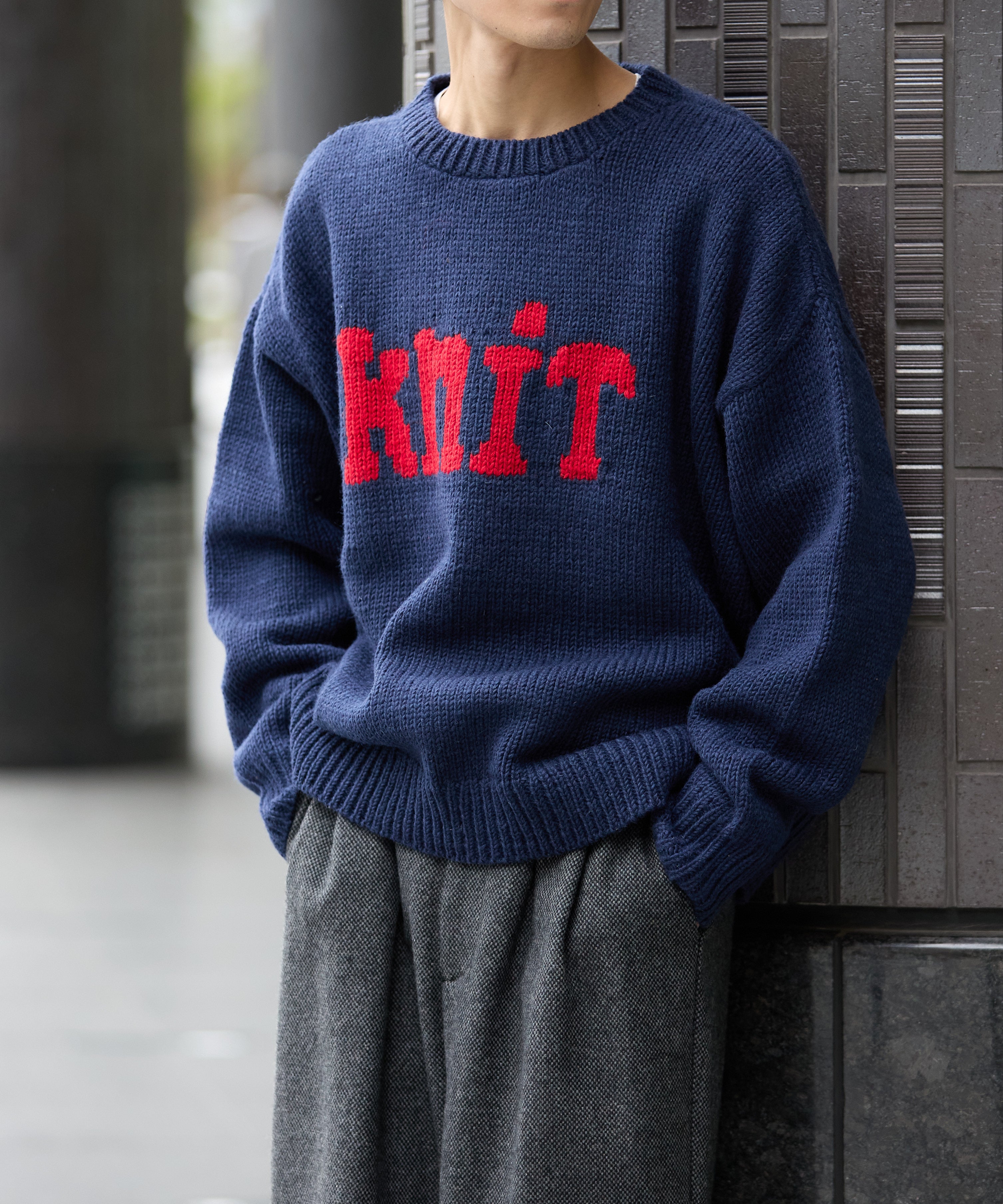 HAND KNIT (KNIT) 【NAVY】