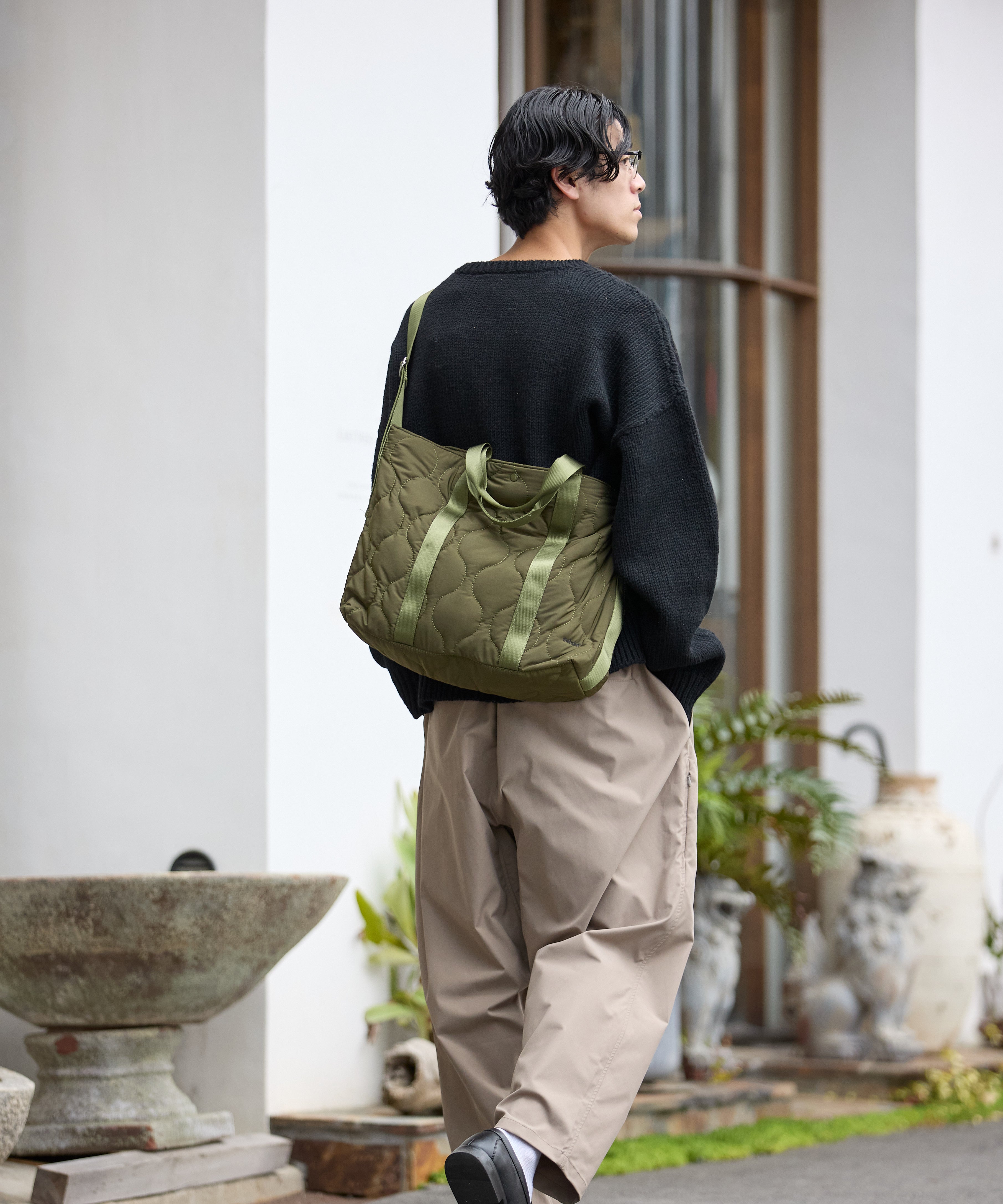 2WAY QUILTING TOTE  BAG【OLIVE】