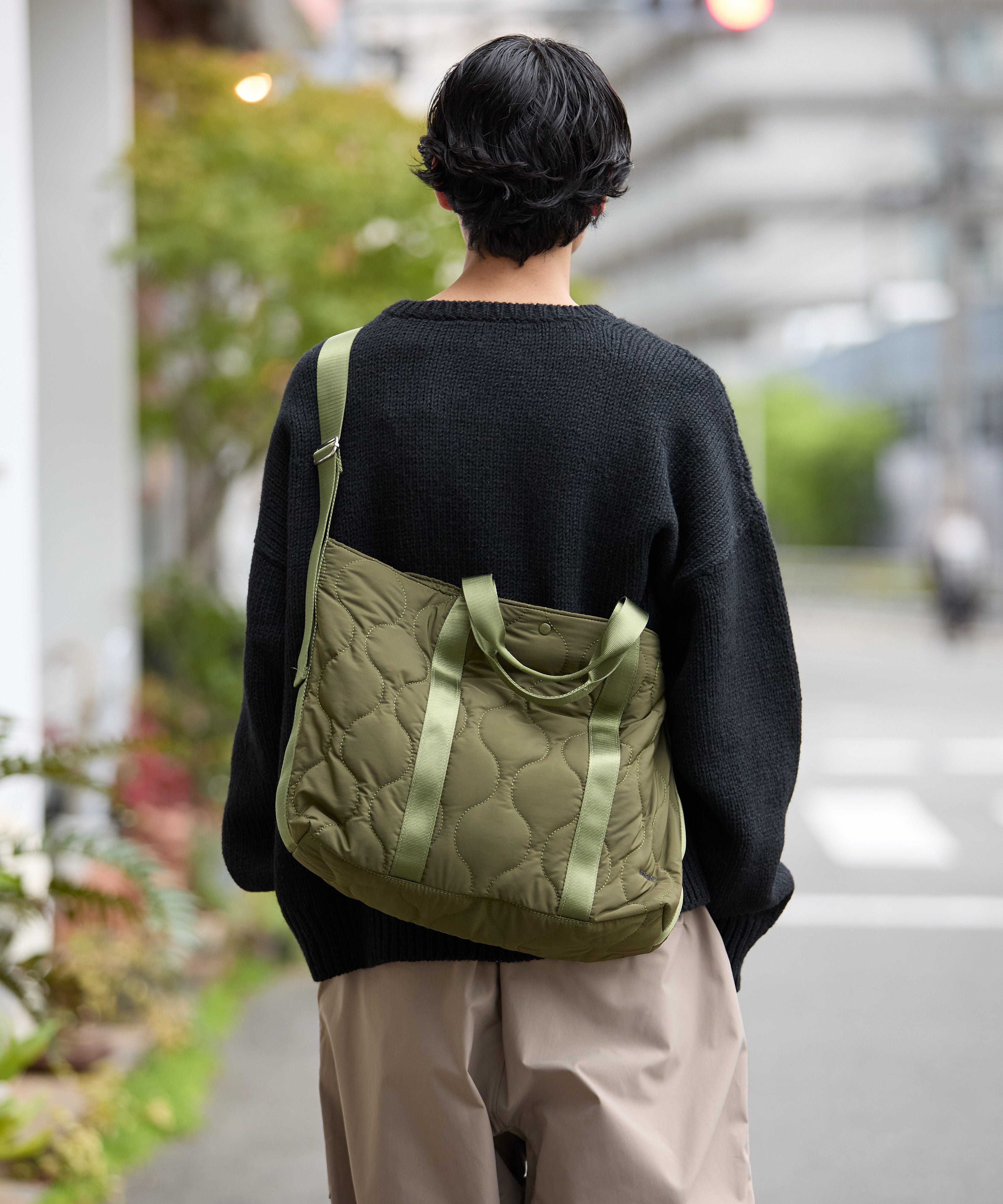 2WAY QUILTING TOTE  BAG【OLIVE】