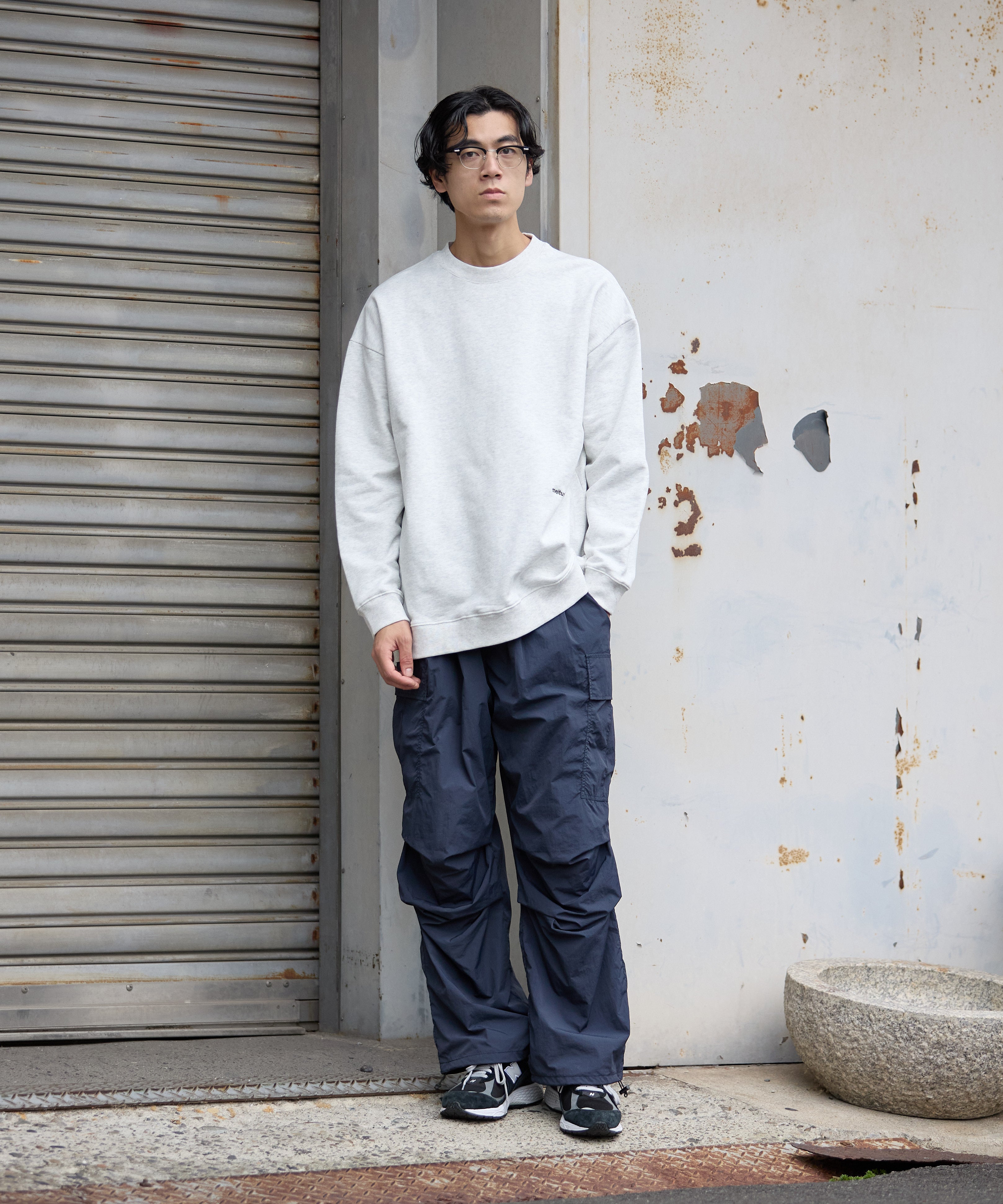 US COTTON HEAVEY SWEAT CREW【ASH】