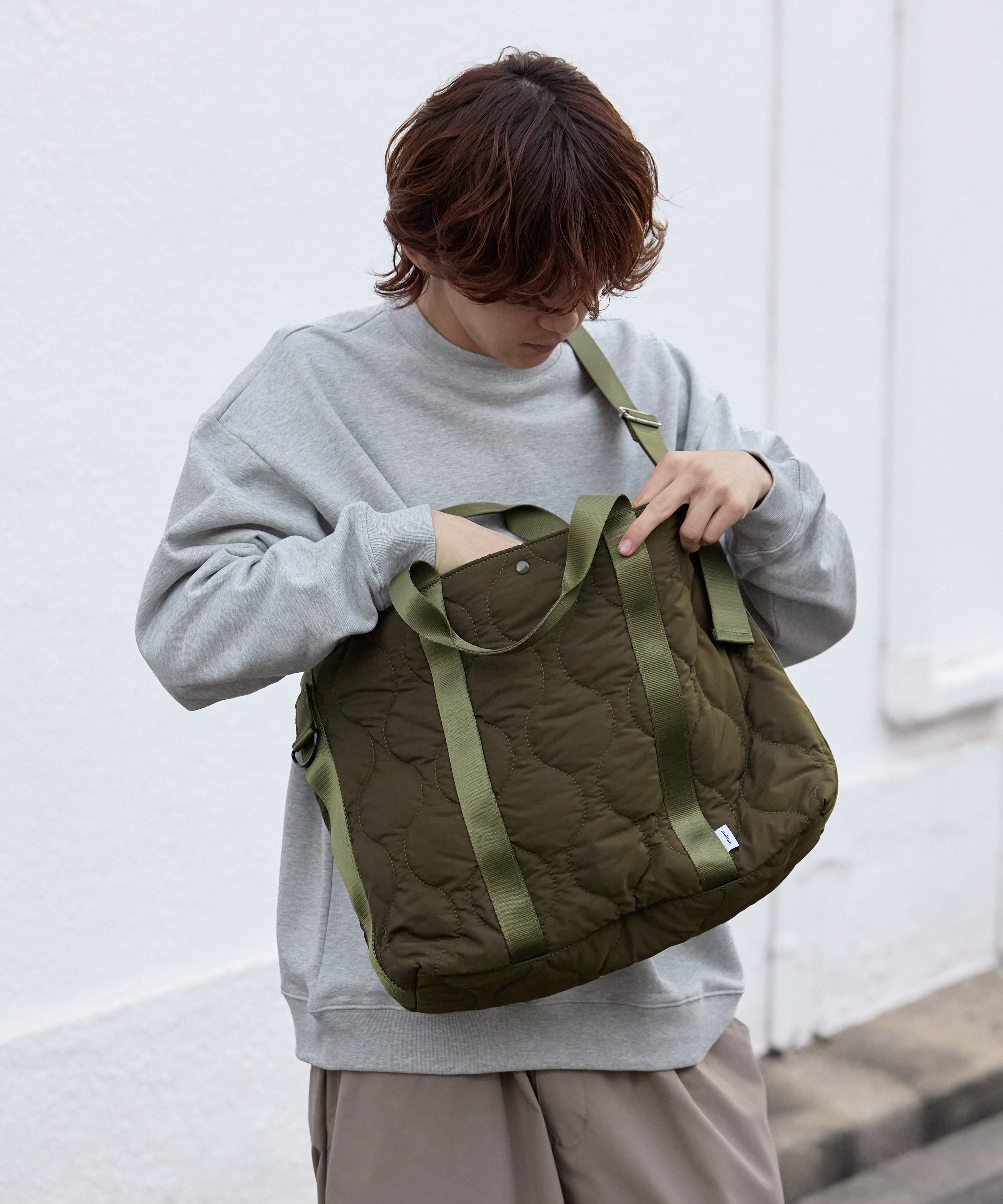 2WAY QUILTING TOTE  BAG【OLIVE】