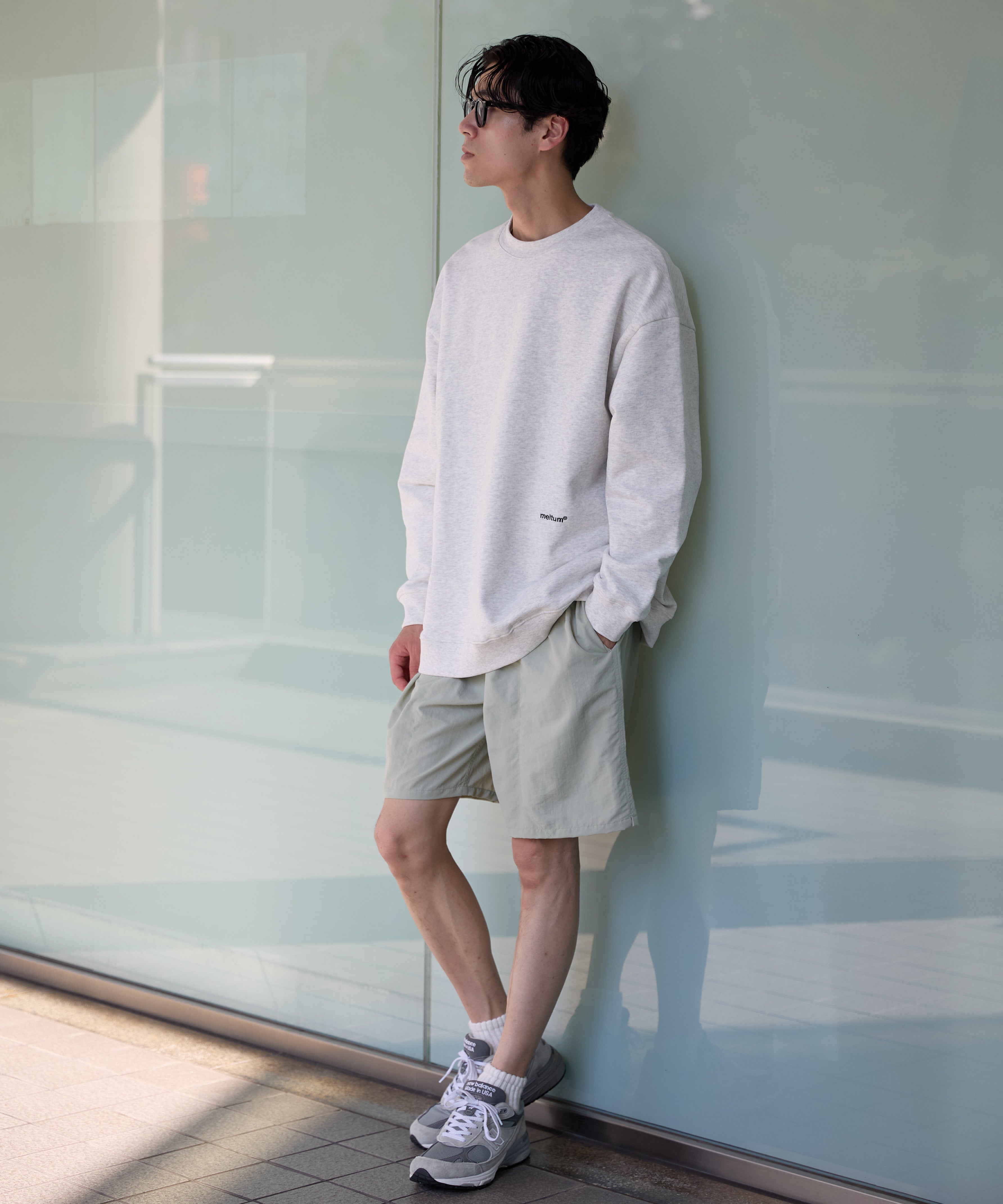 US COTTON HEAVEY SWEAT CREW【ASH】