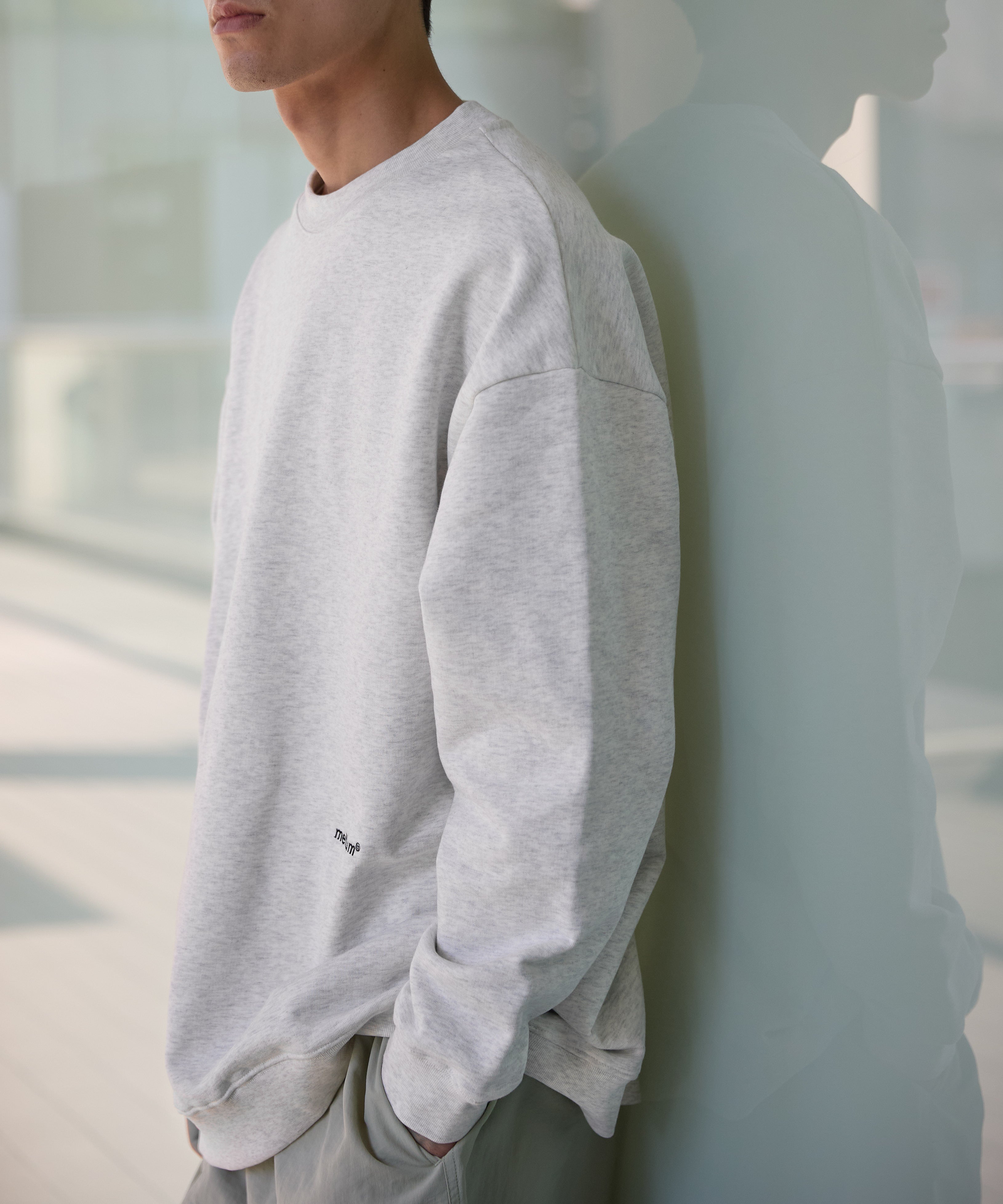 US COTTON HEAVEY SWEAT CREW【ASH】