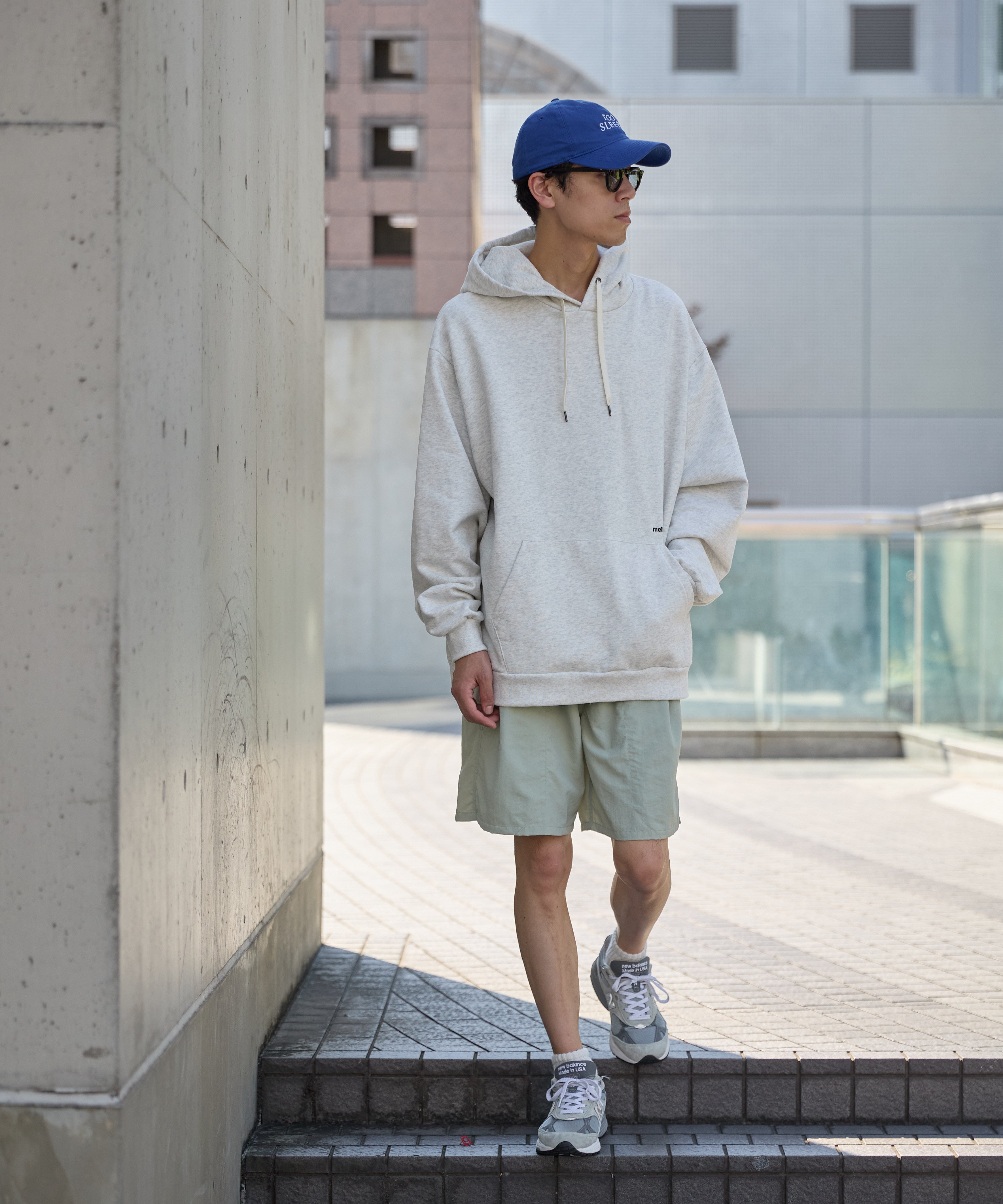 US COTTON HEAVEY SWEAT HOODIE【ASH】