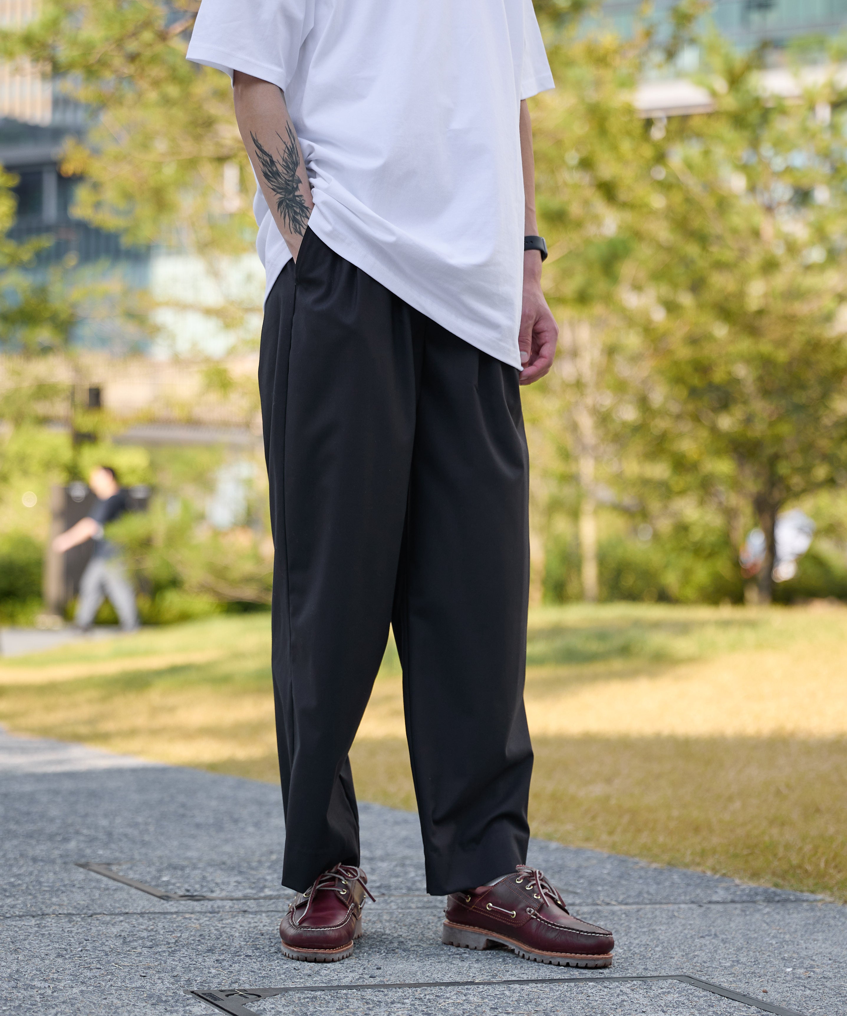 WORK EASY SLACKS【BLACK】