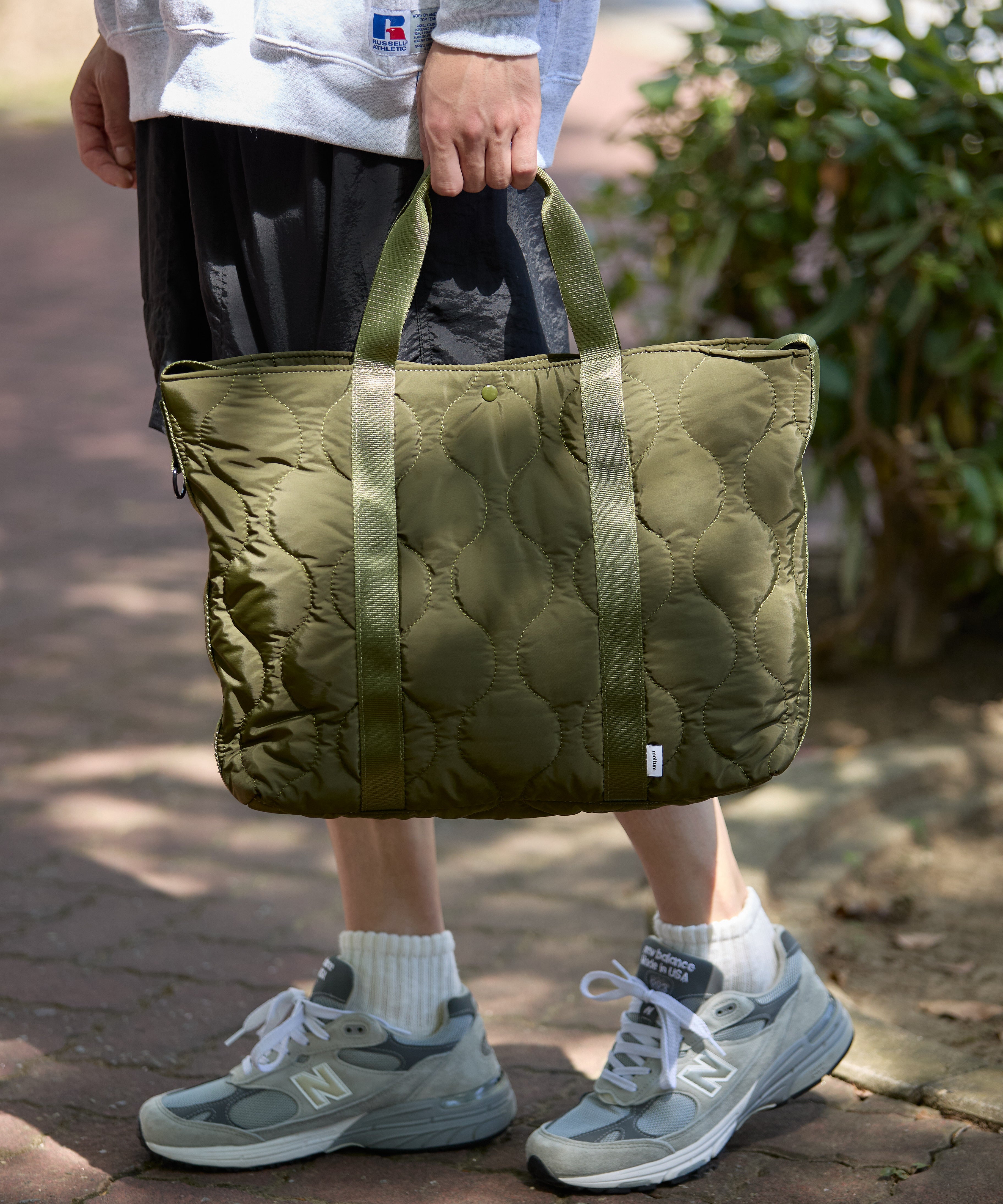 2WAY QUILTING TOTE BAG [OLIVE]