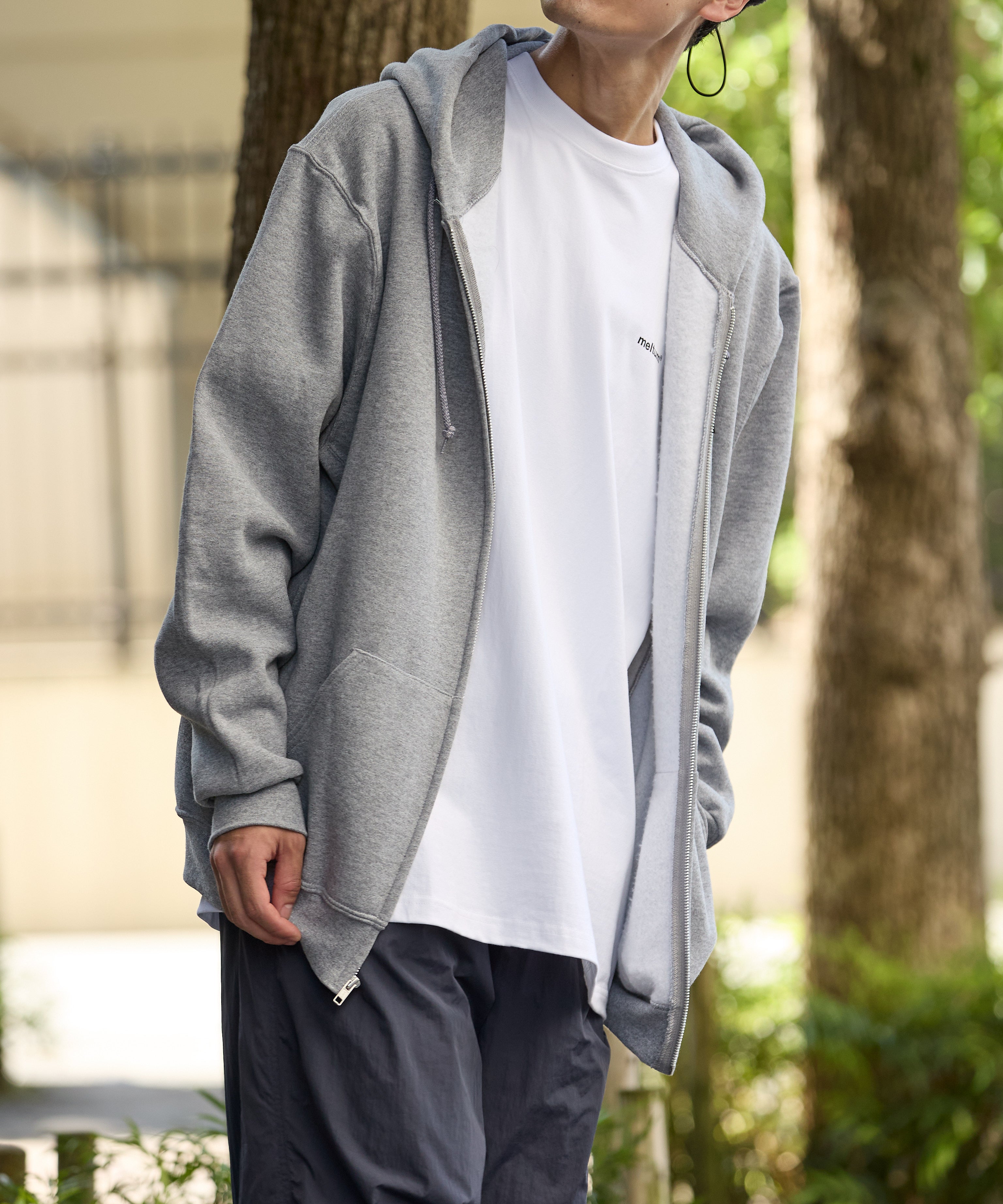 ×RUSSELL ATHLETIC STANDARD ZIP HOODIE [GREY]