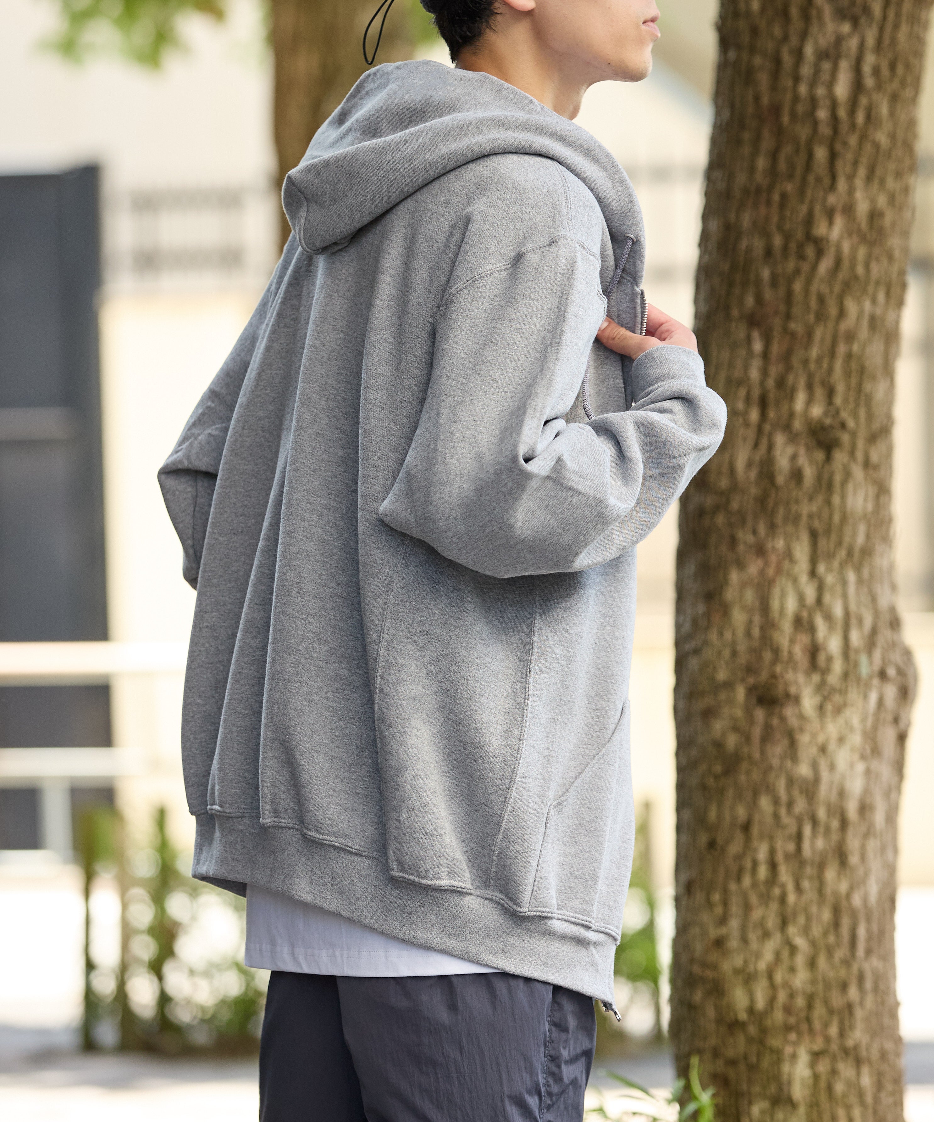 ×RUSSELL ATHLETIC STANDARD ZIP HOODIE [GREY]