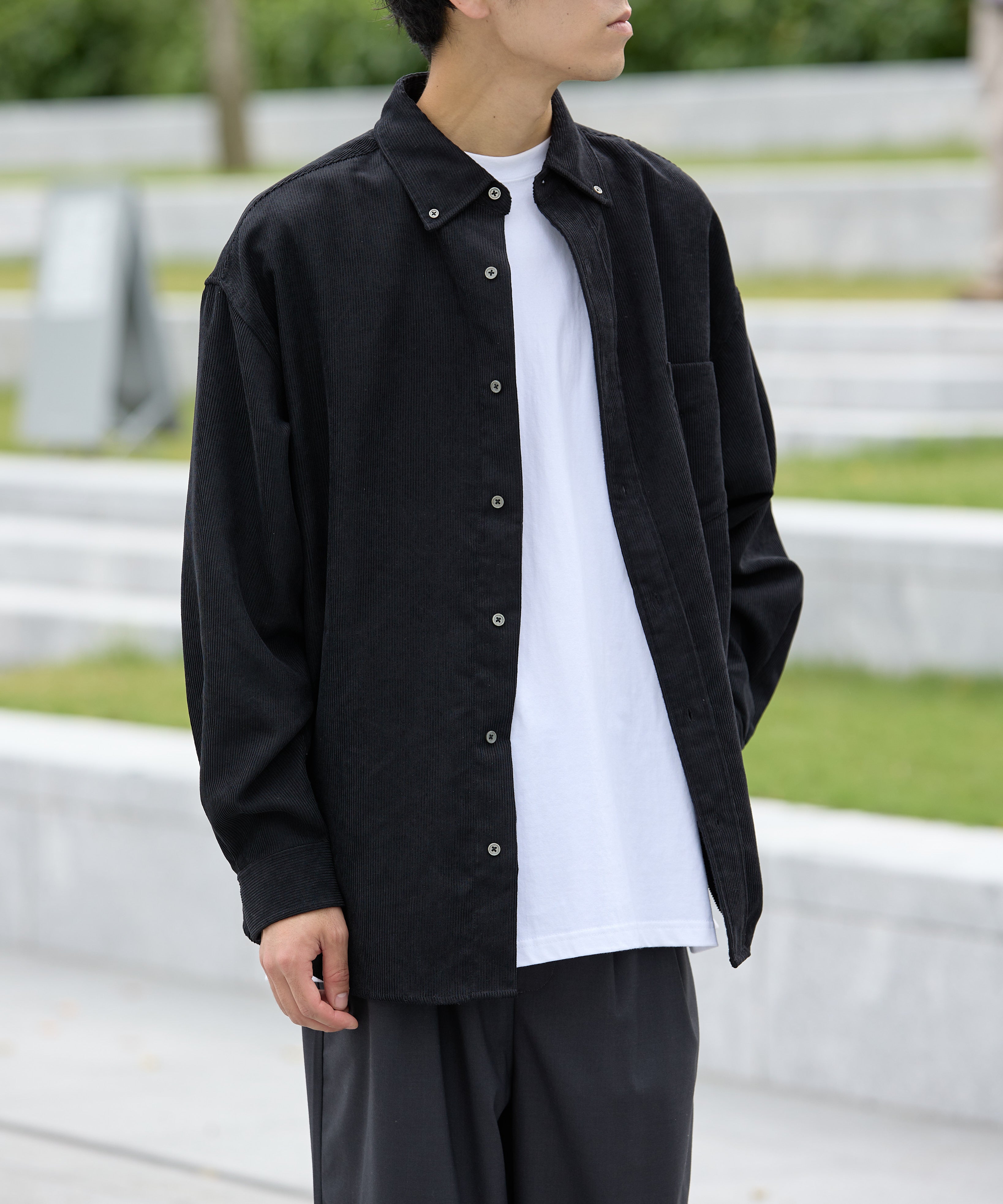 OVERSIZED CORDUROY SHIRT【BLACK】