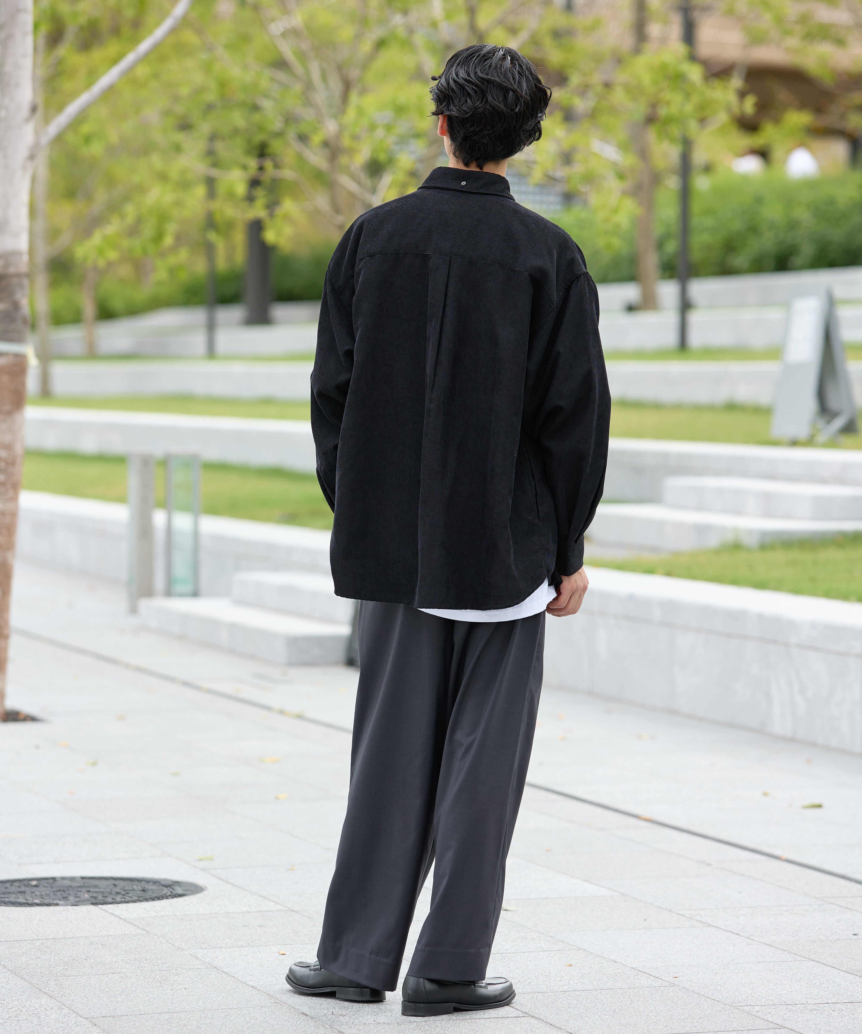 OVERSIZED CORDUROY SHIRT【BLACK】