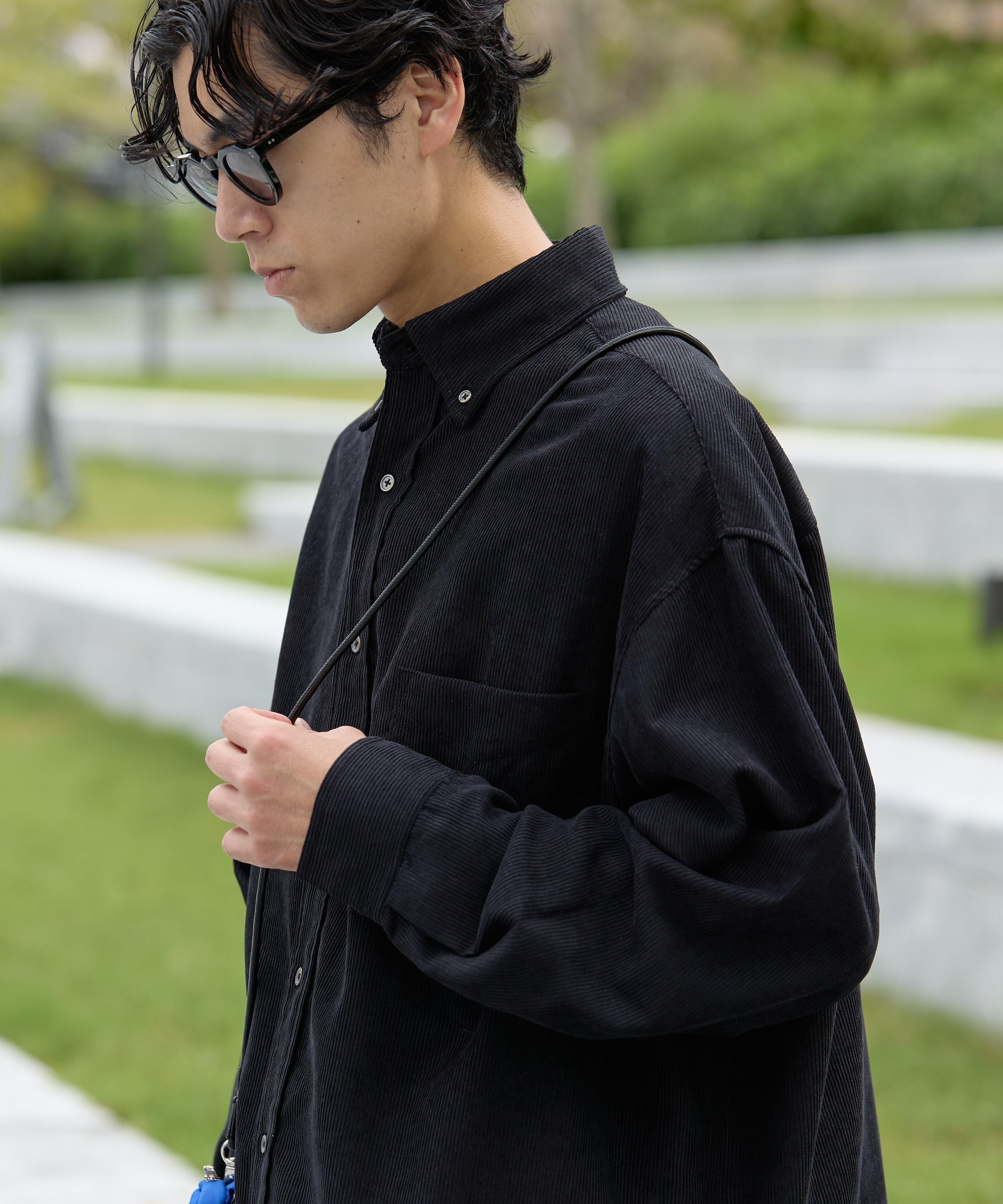 OVERSIZED CORDUROY SHIRT【BLACK】