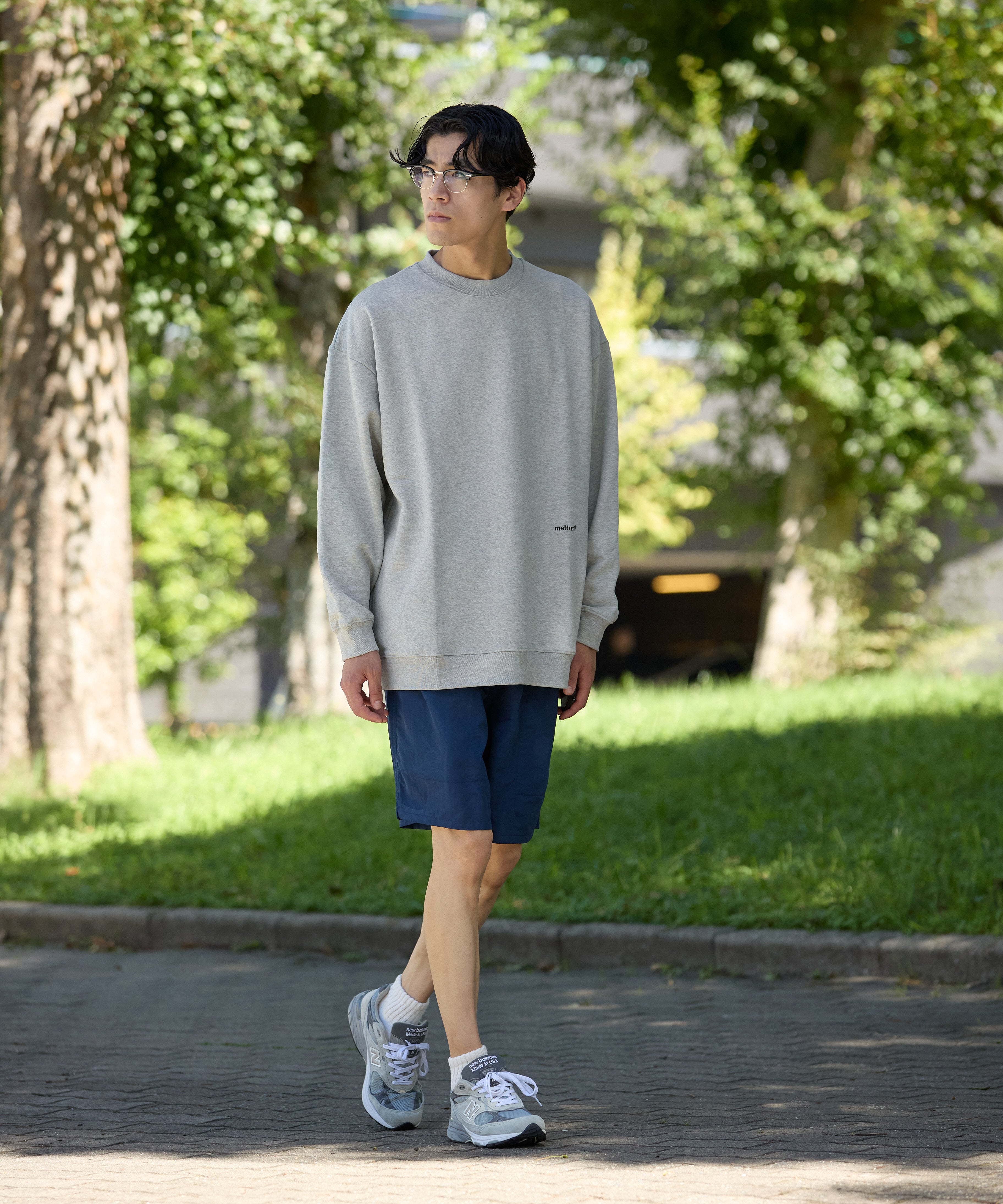 US COTTON HEAVEY SWEAT CREW【GREY】