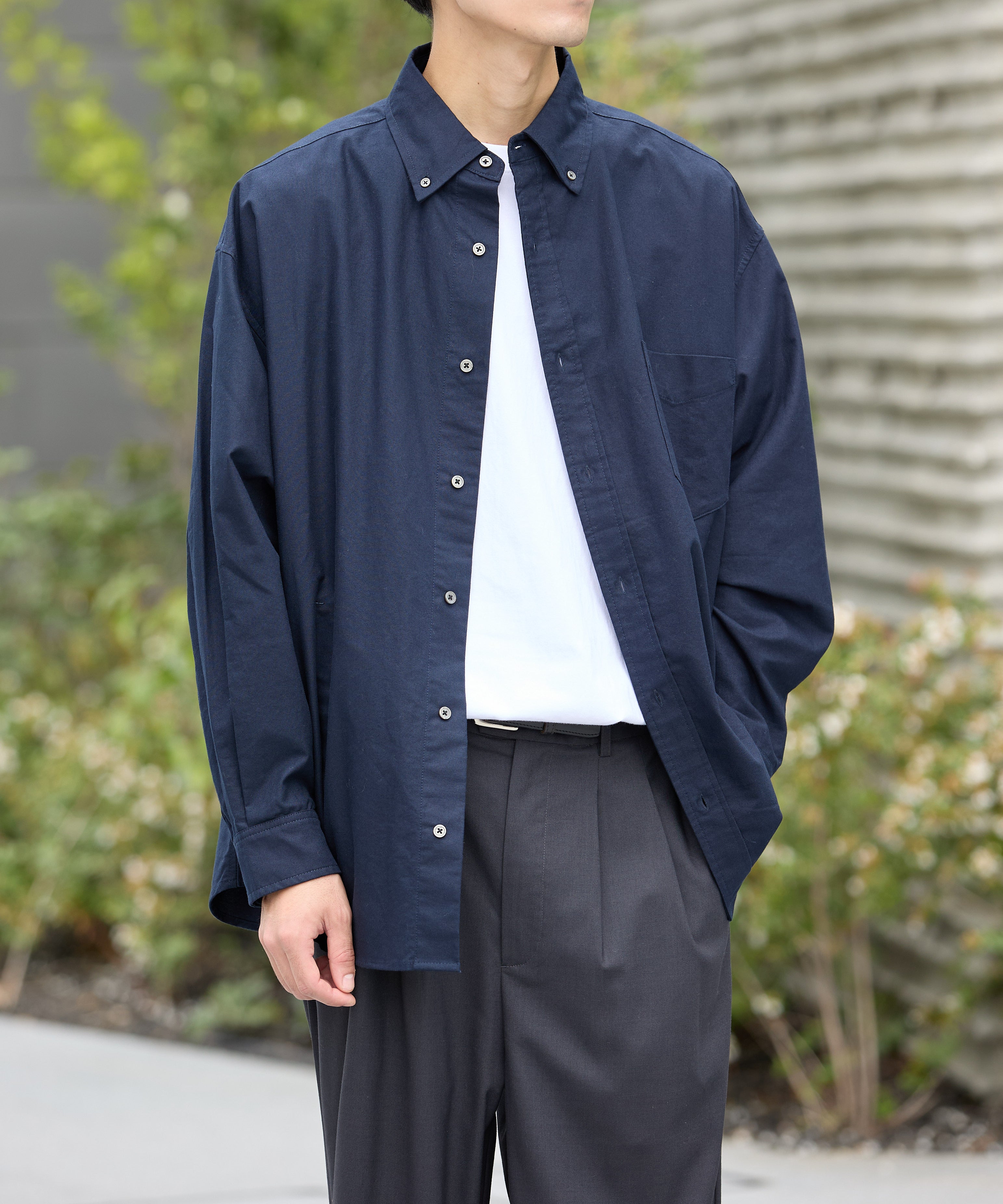 OVERSIZED B.D SHIRT【NAVY】