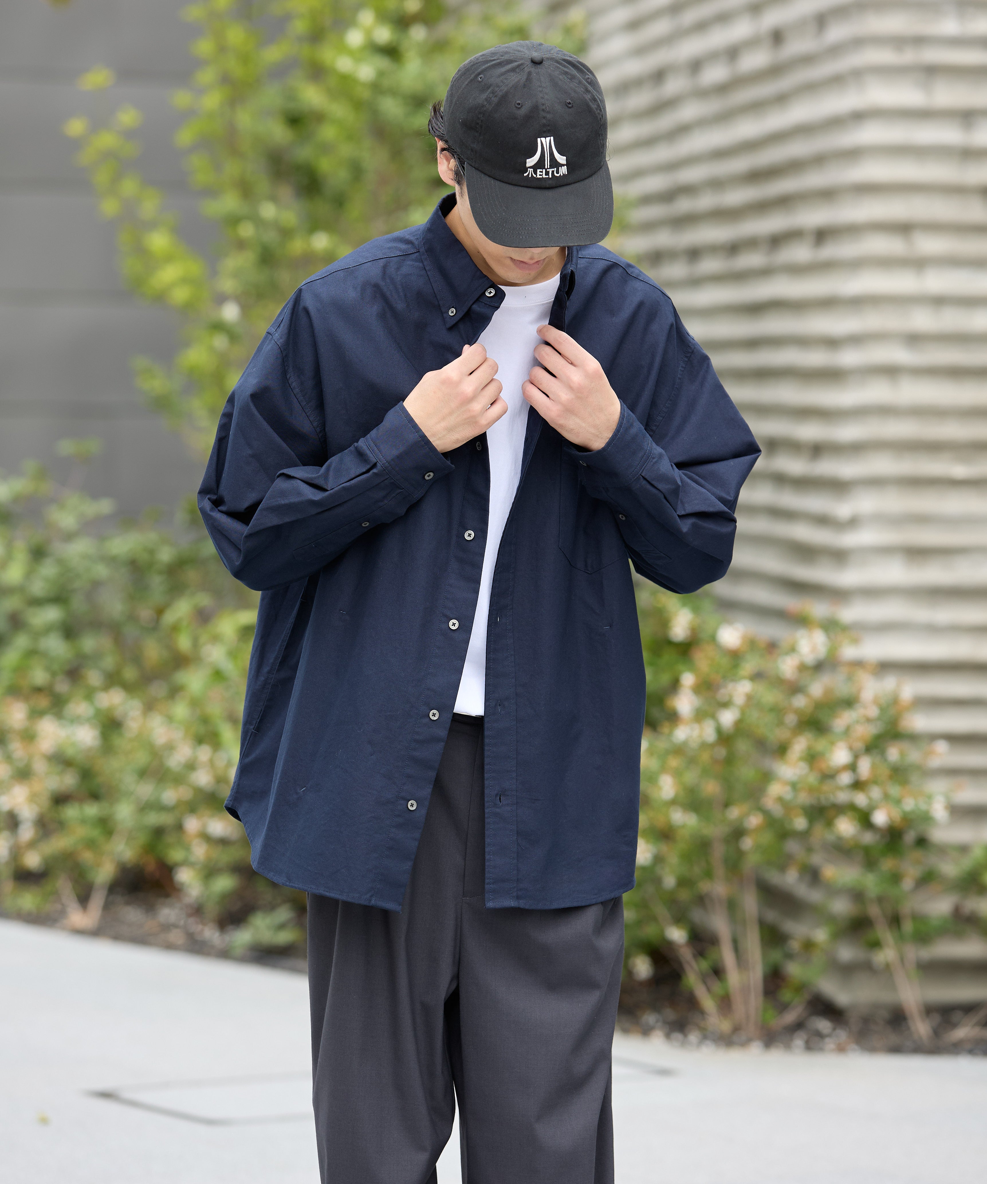 OVERSIZED B.D SHIRT【NAVY】