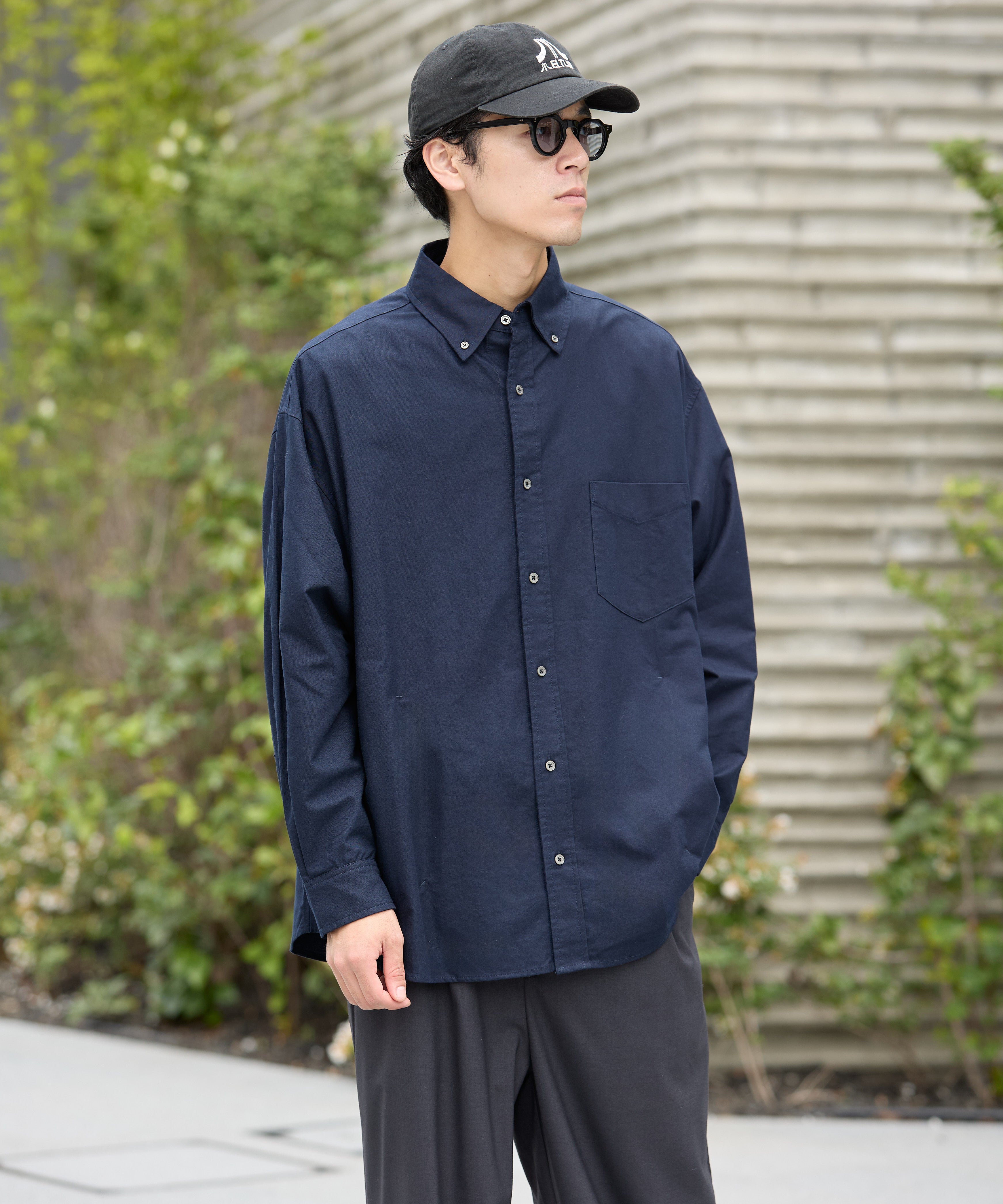 OVERSIZED B.D SHIRT【NAVY】