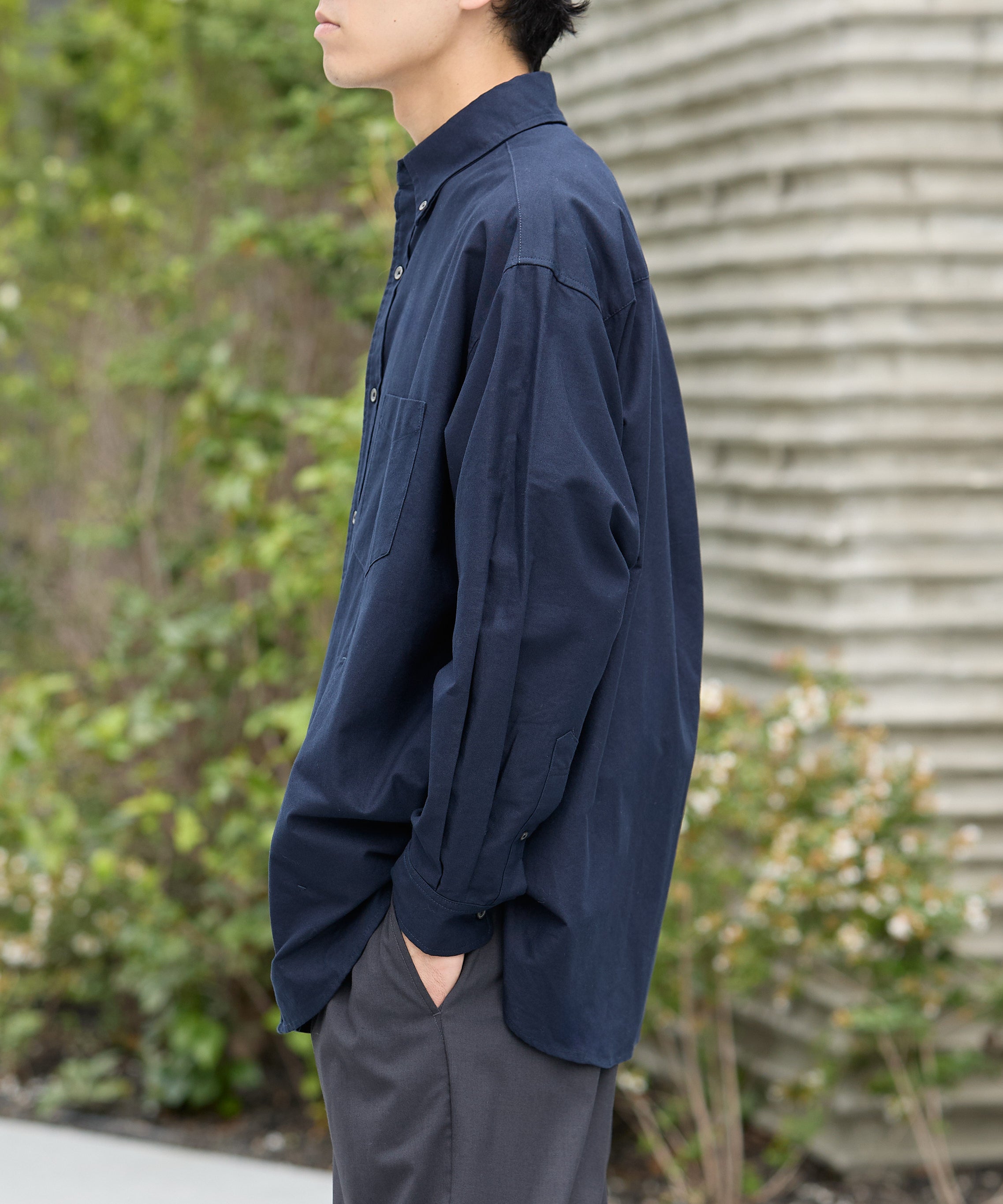 OVERSIZED B.D SHIRT【NAVY】