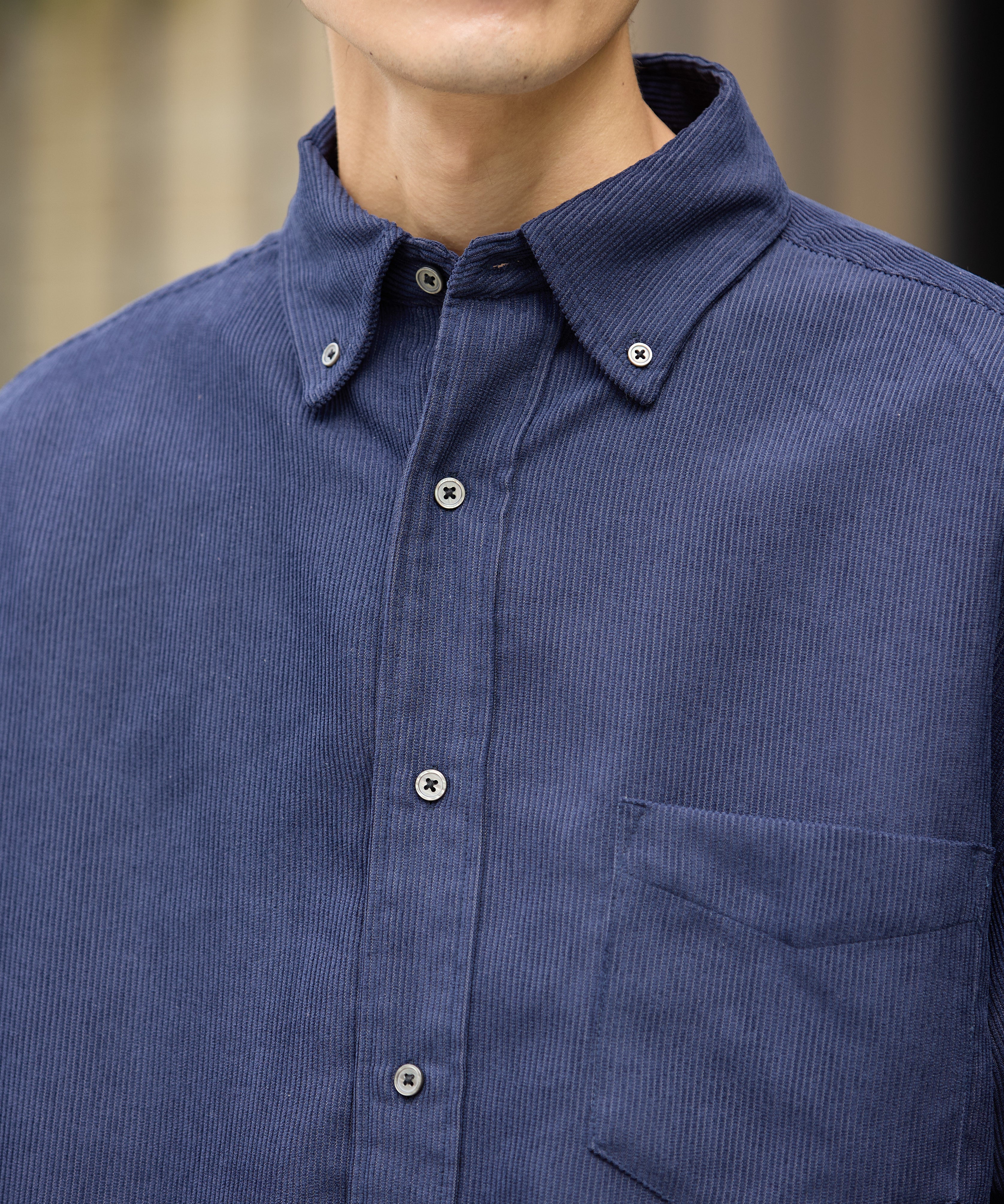 OVERSIZED CORDUROY SHIRT【NAVY】