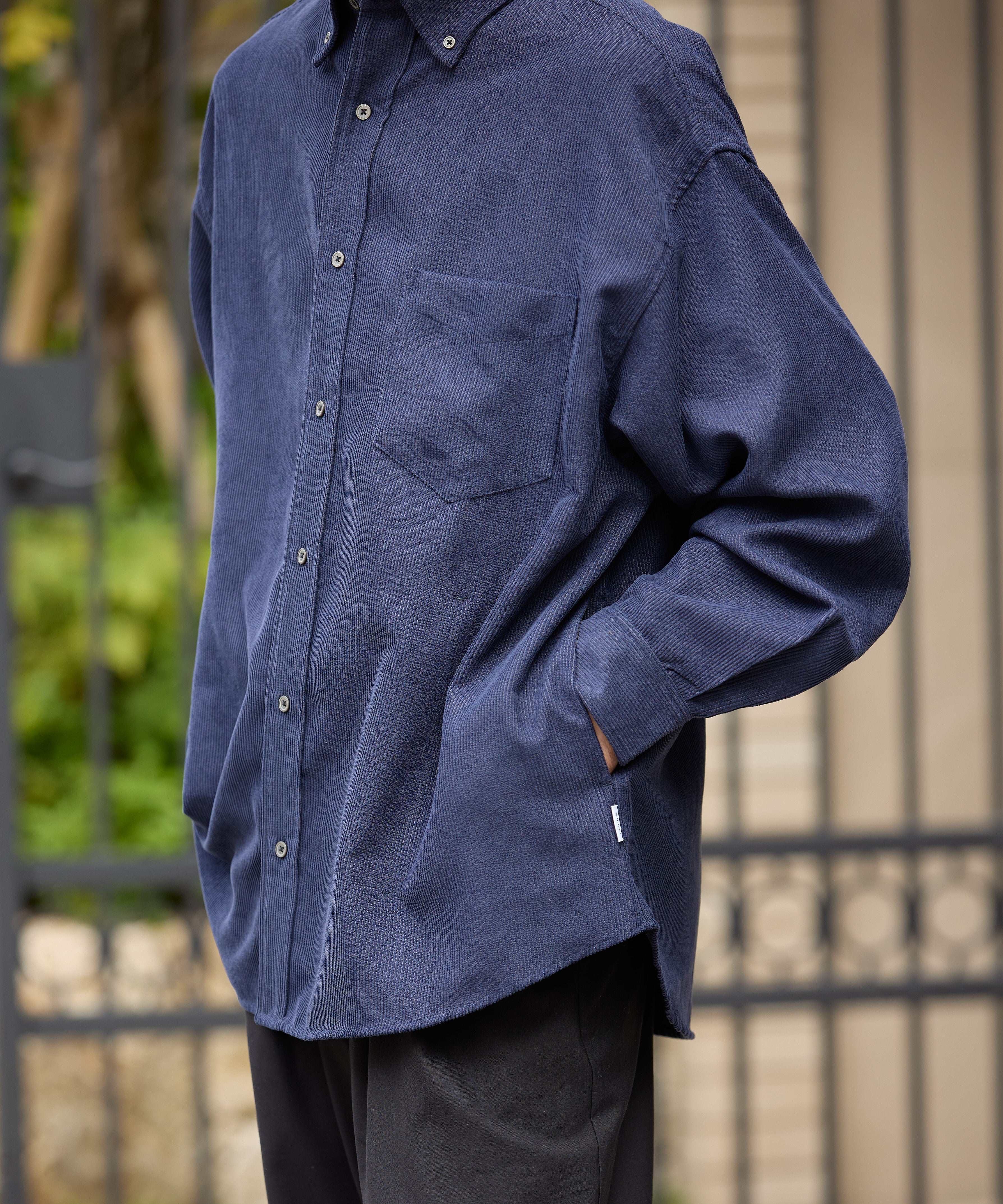 OVERSIZED CORDUROY SHIRT【NAVY】