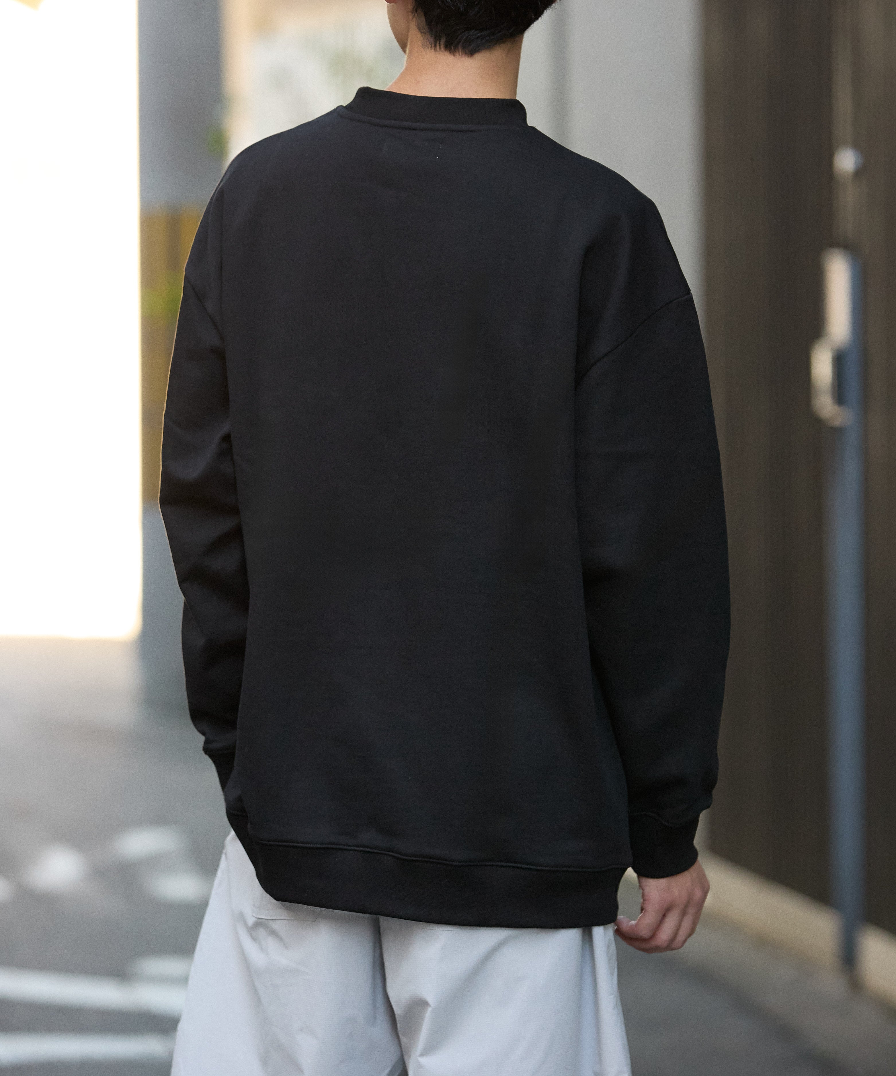 US COTTON HEAVEY SWEAT CREW【BLACK】