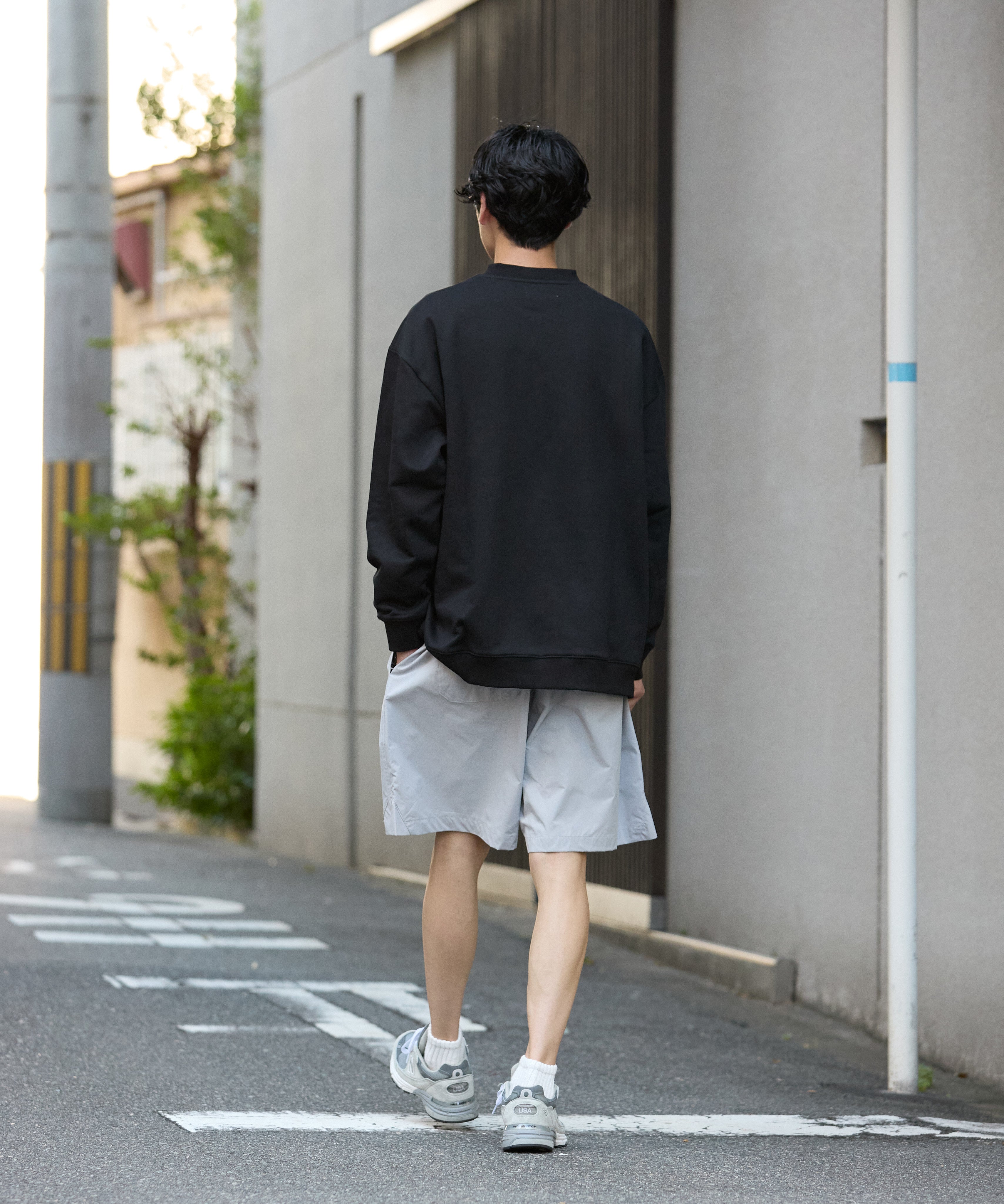 US COTTON HEAVEY SWEAT CREW【BLACK】