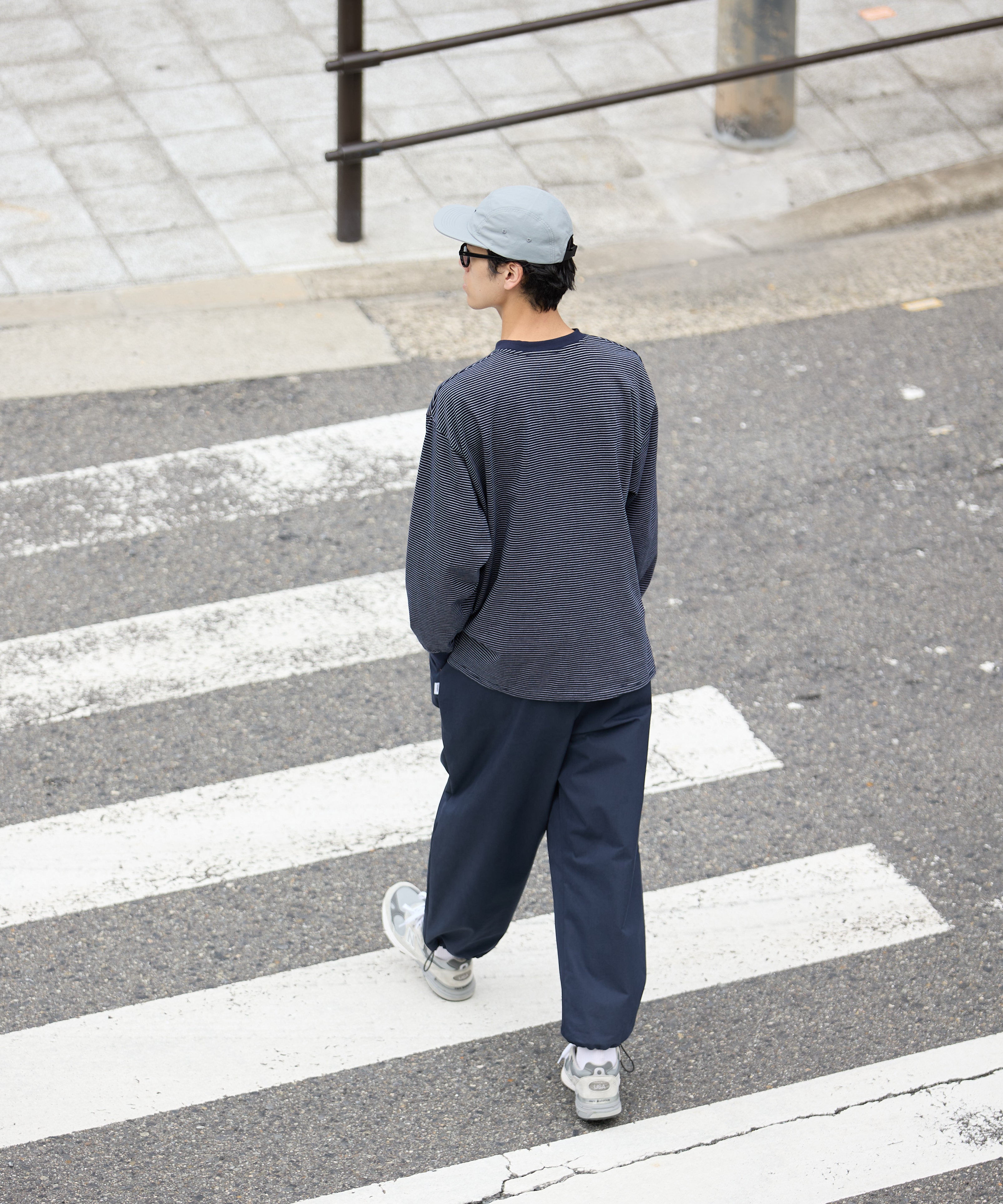 BORDER L/S T-SHIRT【NAVY】