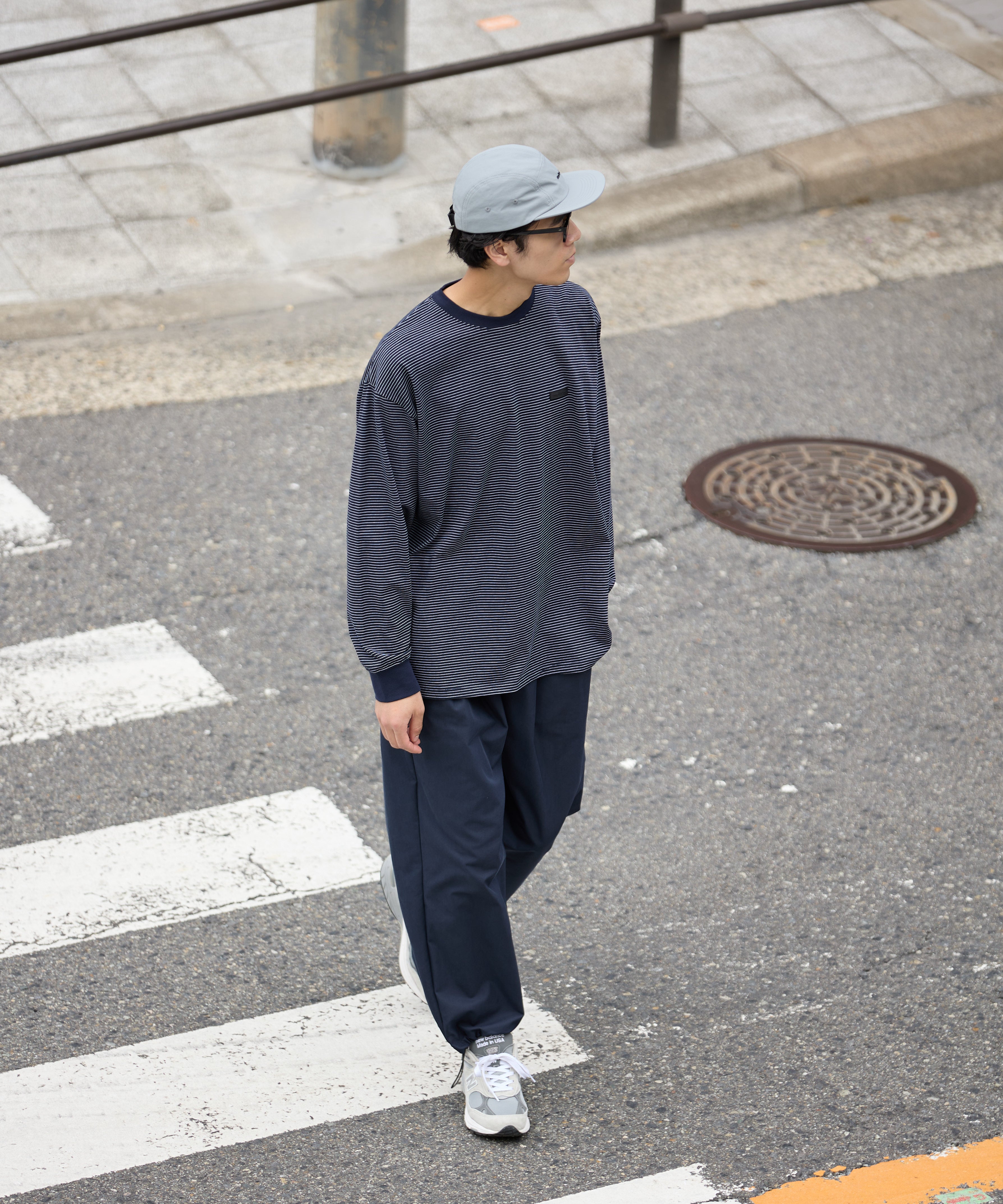 BORDER L/S T-SHIRT【NAVY】