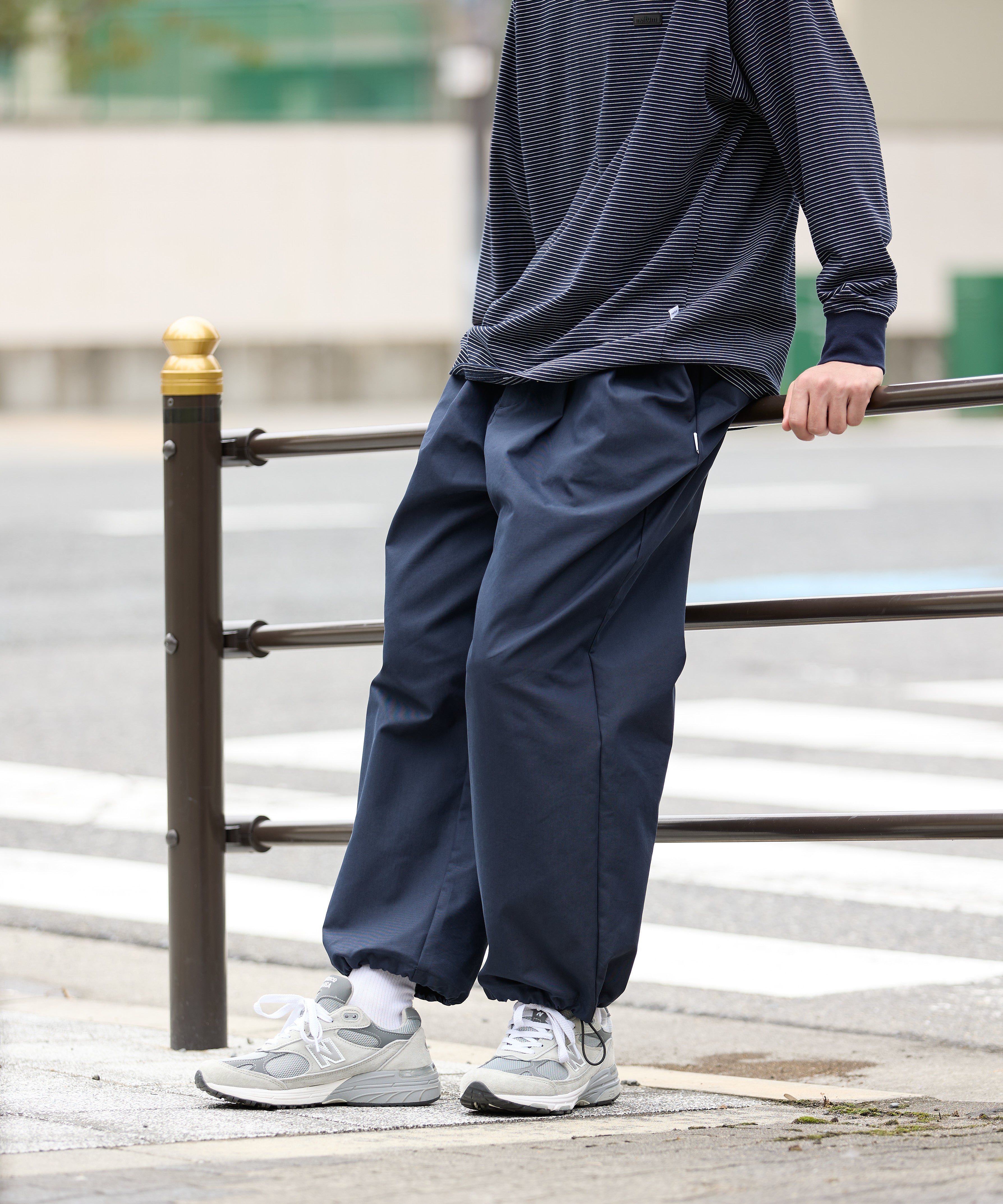 NYLON TWILL STRING PANTS【NAVY】