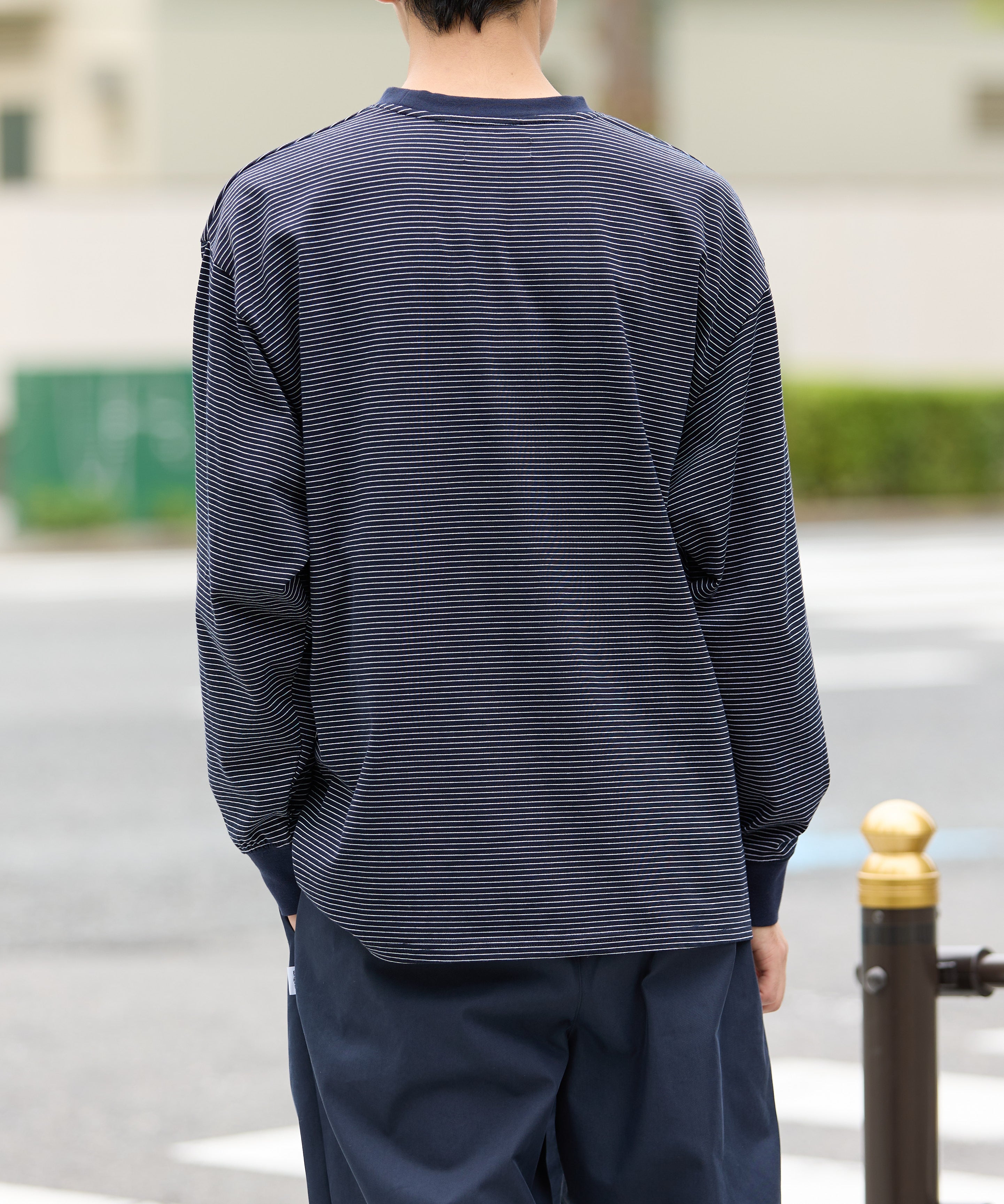 BORDER L/S T-SHIRT【NAVY】