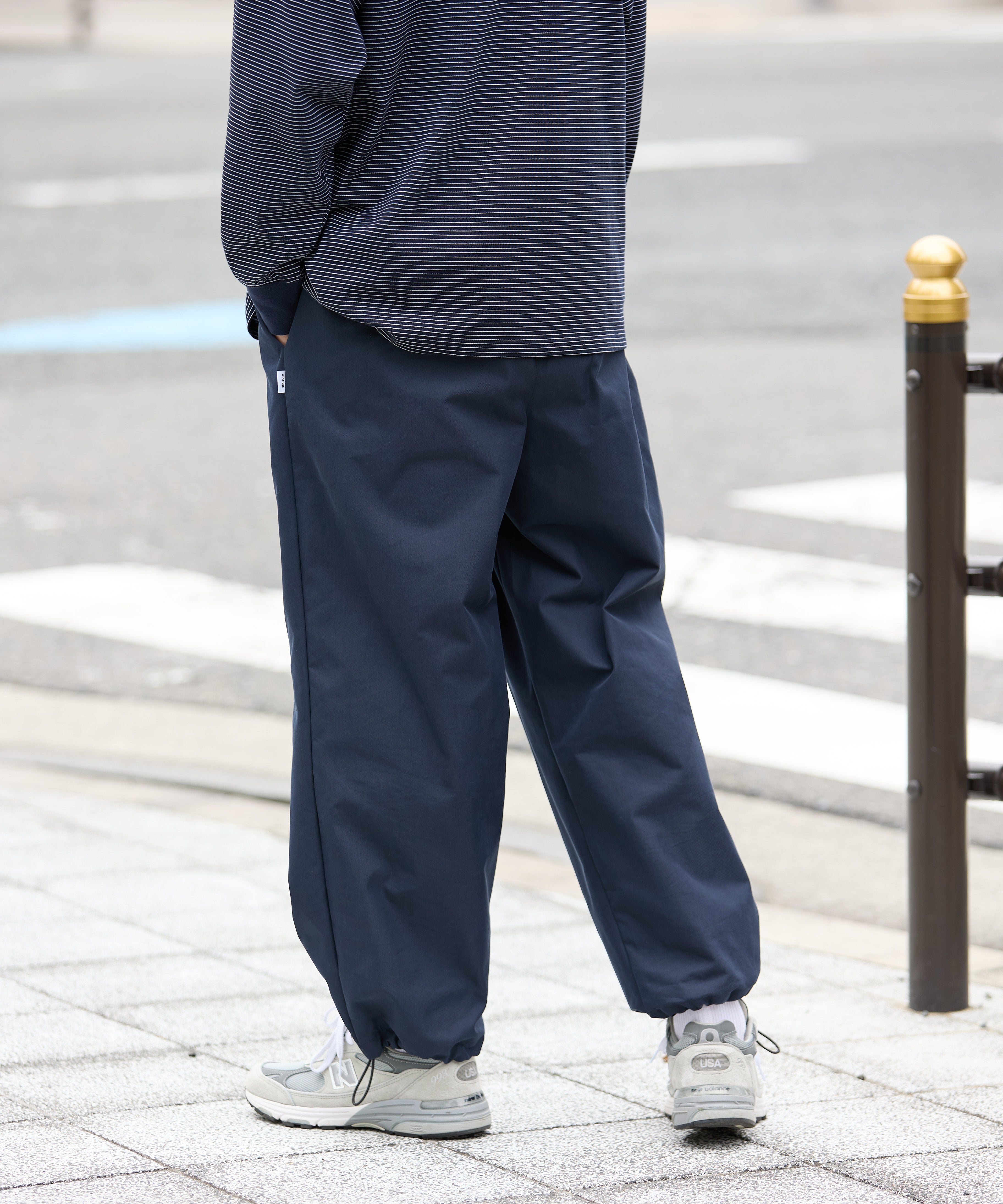 NYLON TWILL STRING PANTS【NAVY】