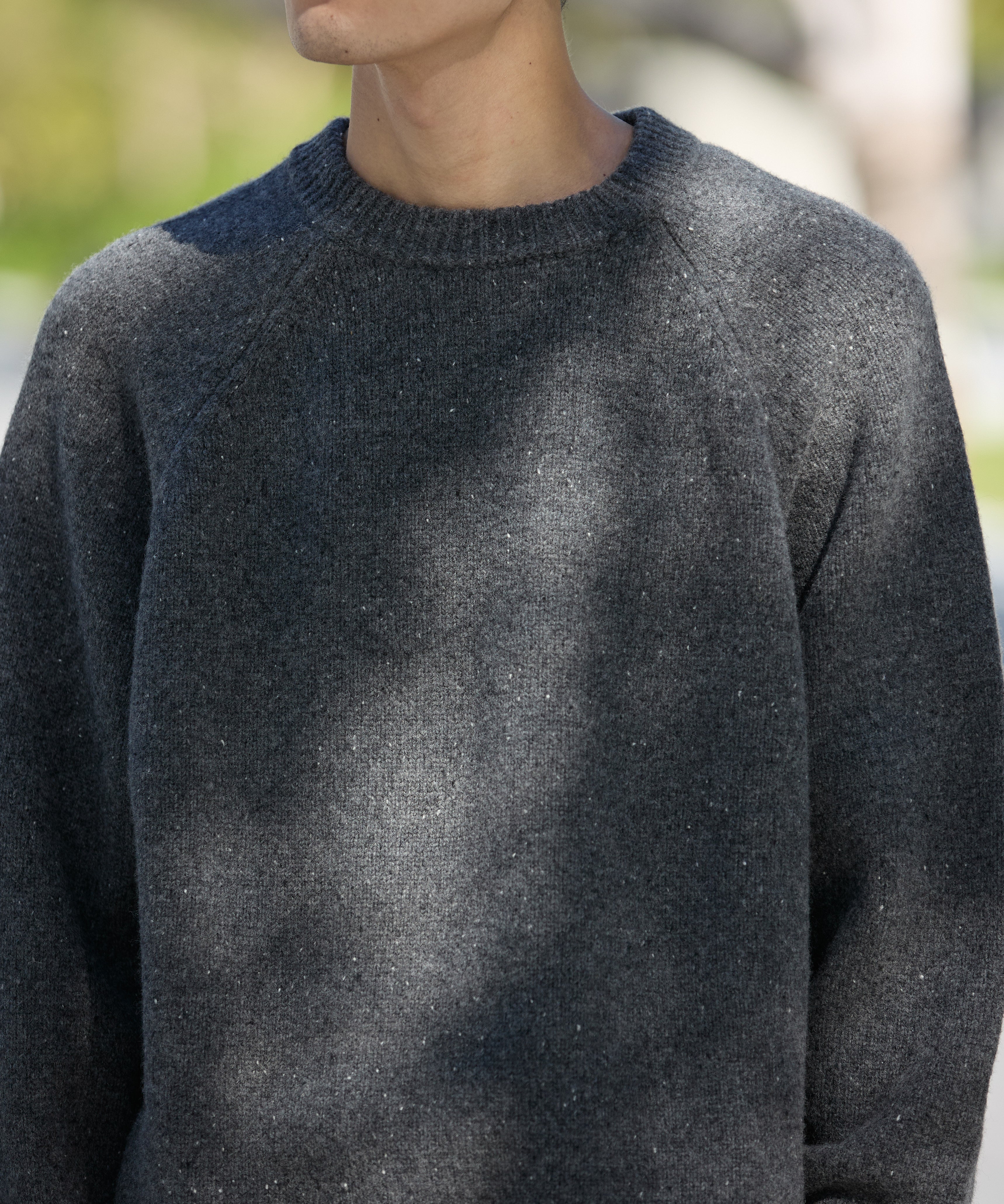 WOOL CREWNECK KNIT【CHARCOAL】