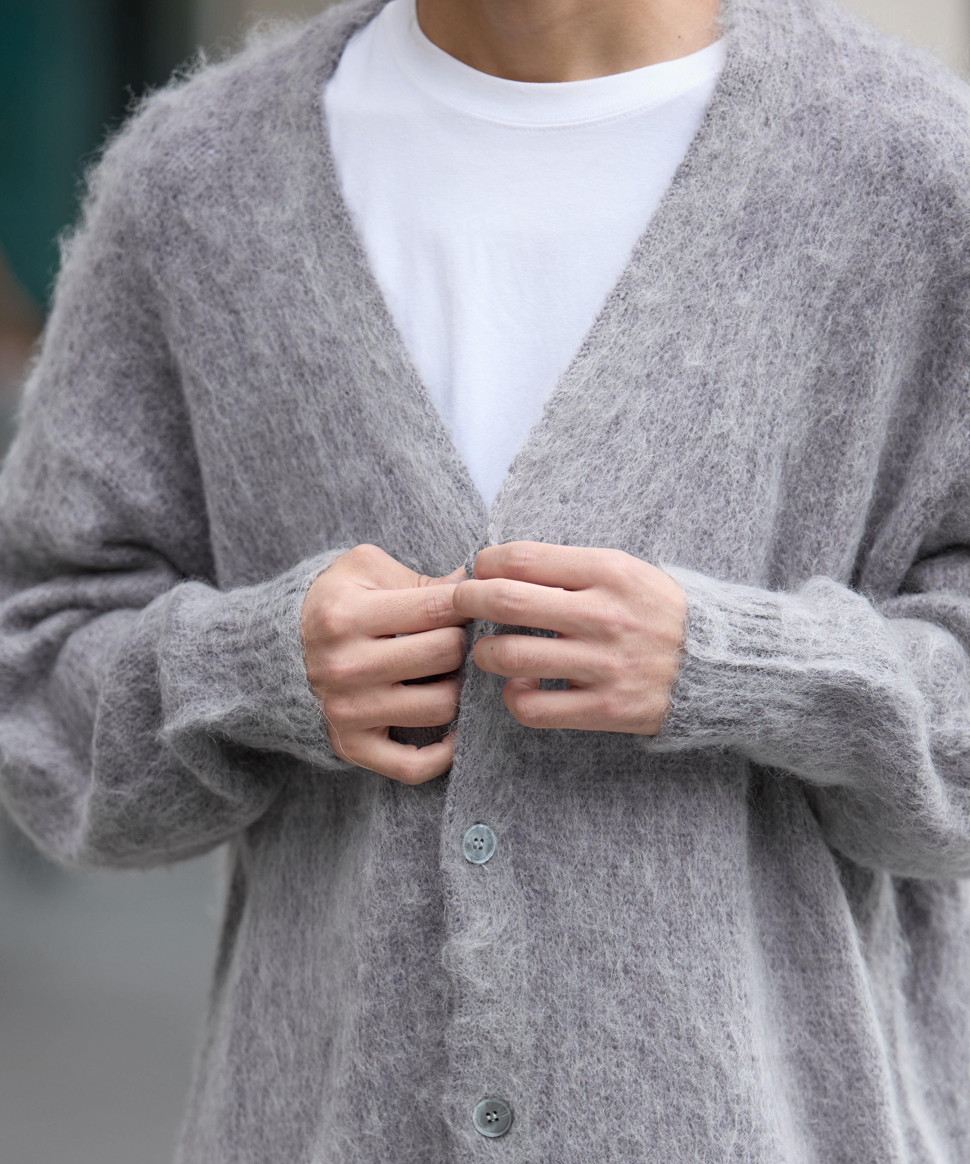 MOHAIR CARDIGAN【GREY】