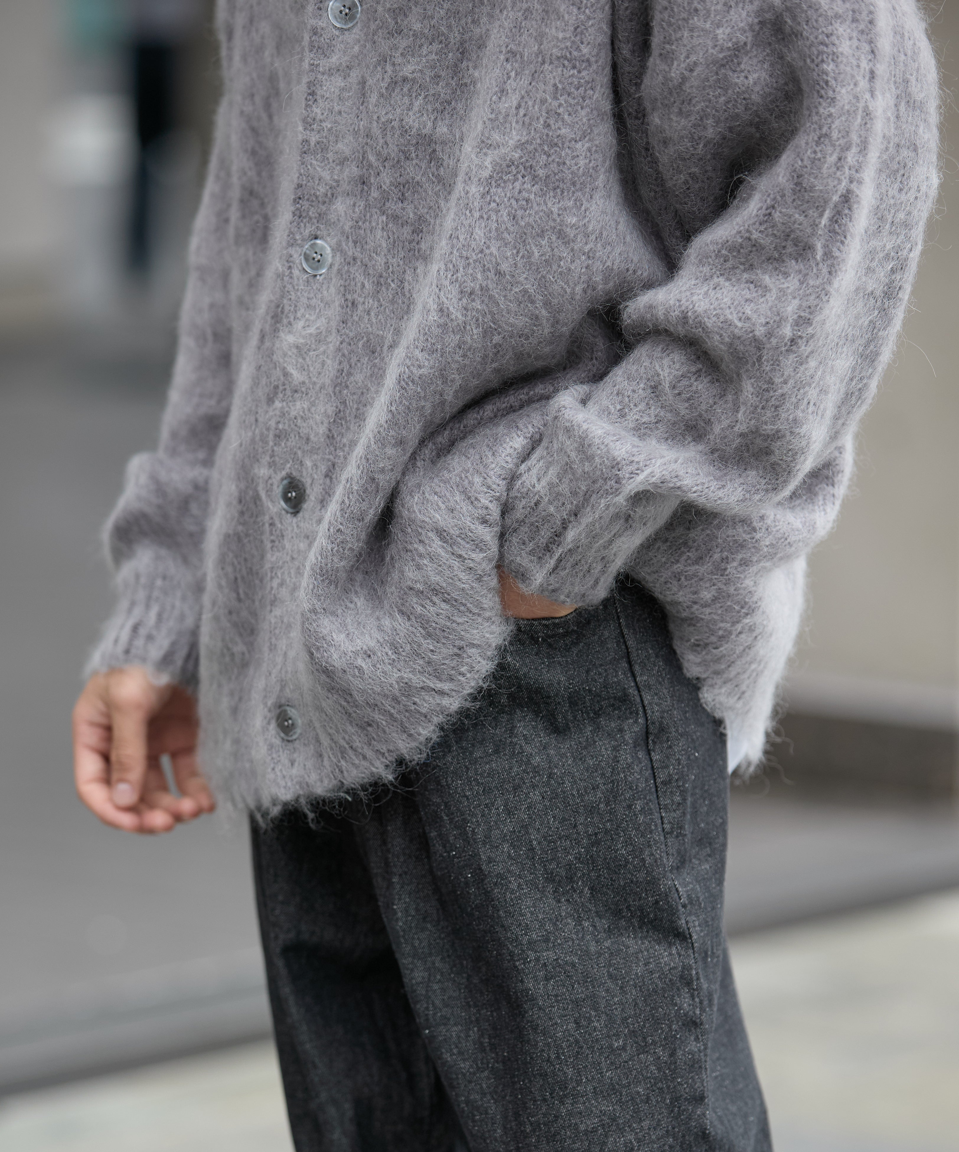 MOHAIR CARDIGAN【GREY】