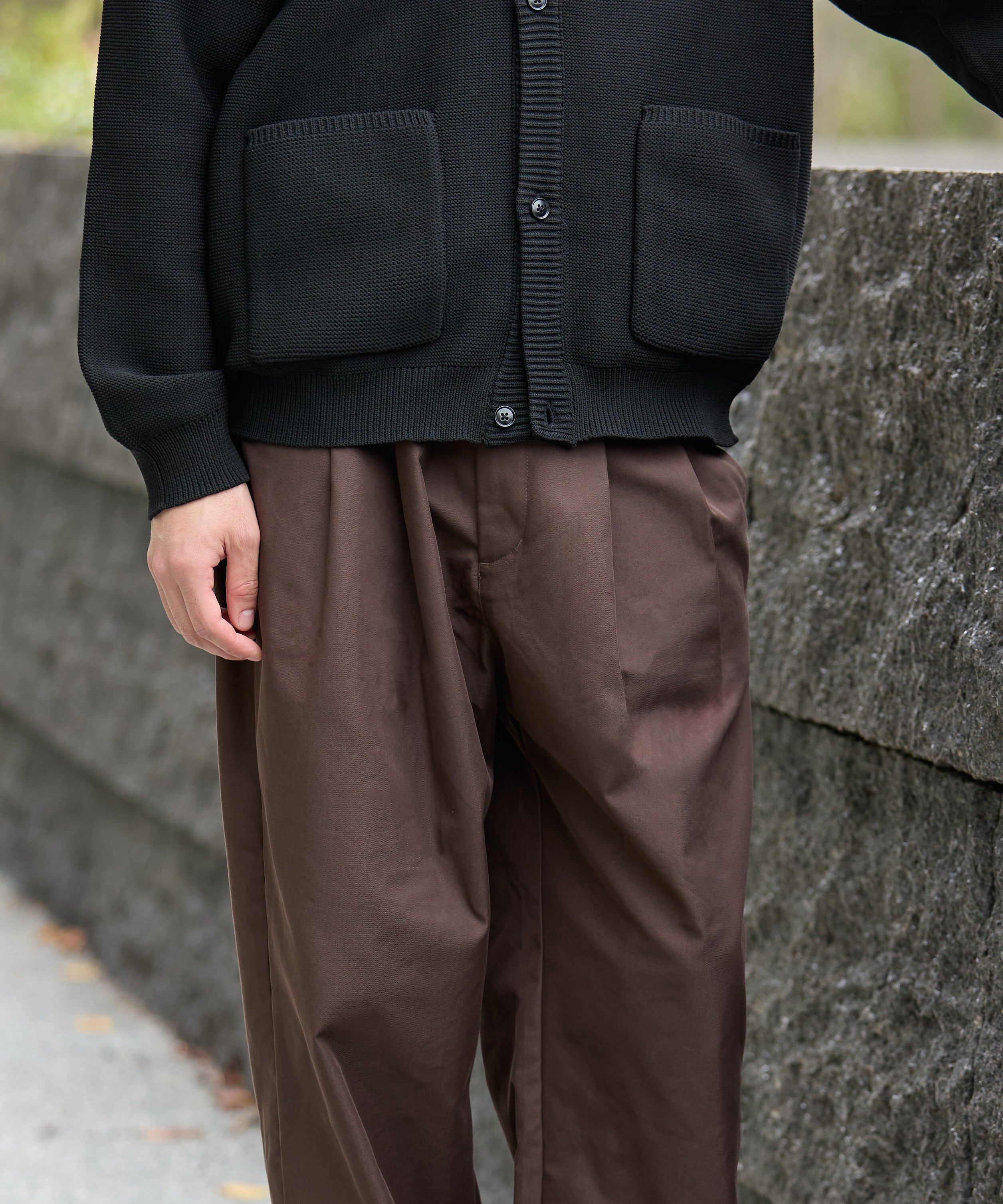 NYLON TWILL STRING PANTS【BROWN】