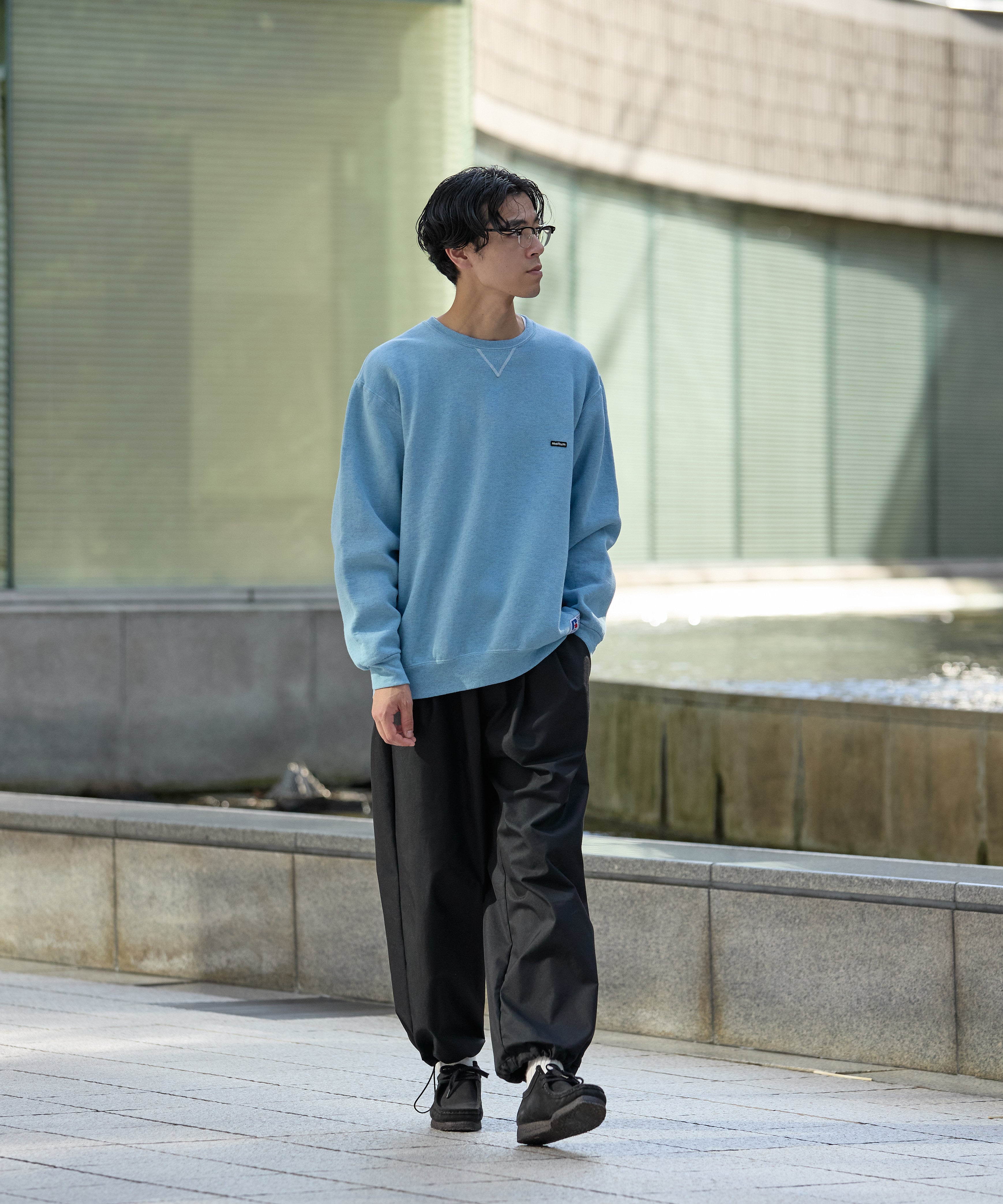 ×RUSSELL ATHLETIC STANDARD CREWNECK SWEAT OVERDYE【SAX】