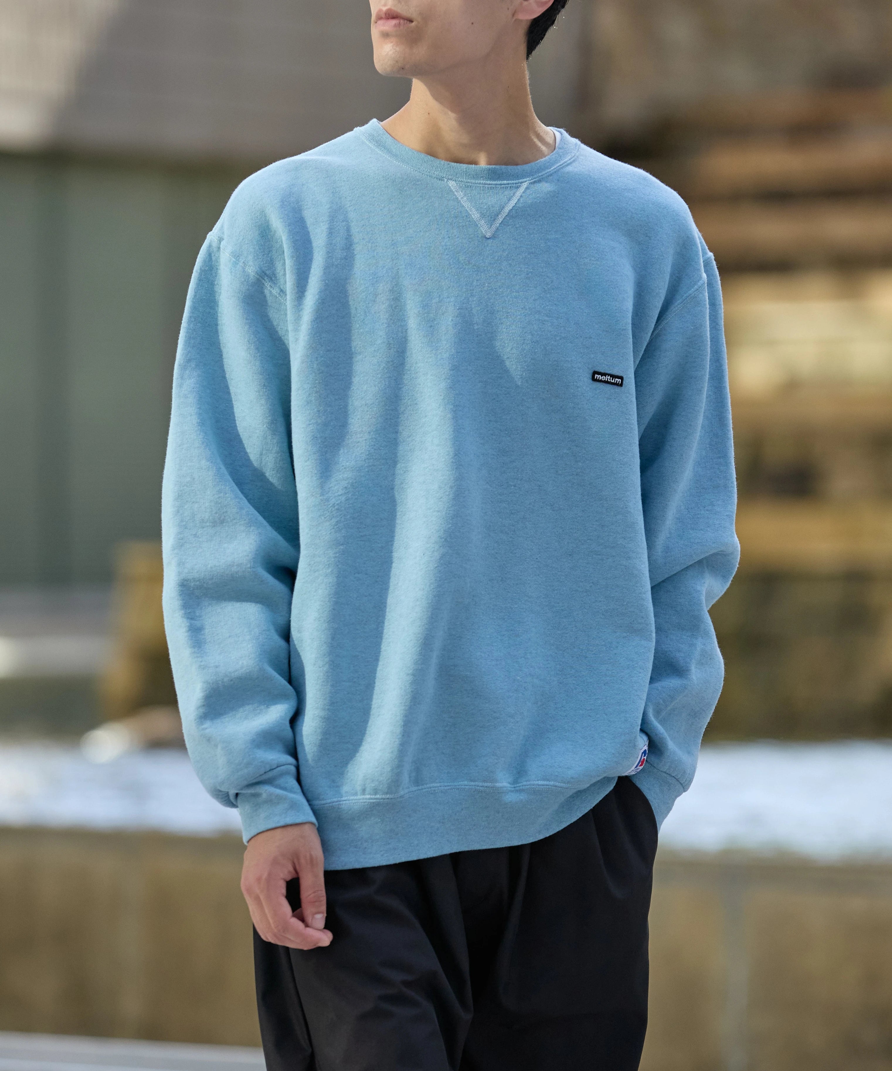 ×RUSSELL ATHLETIC STANDARD CREWNECK SWEAT OVERDYE【SAX】