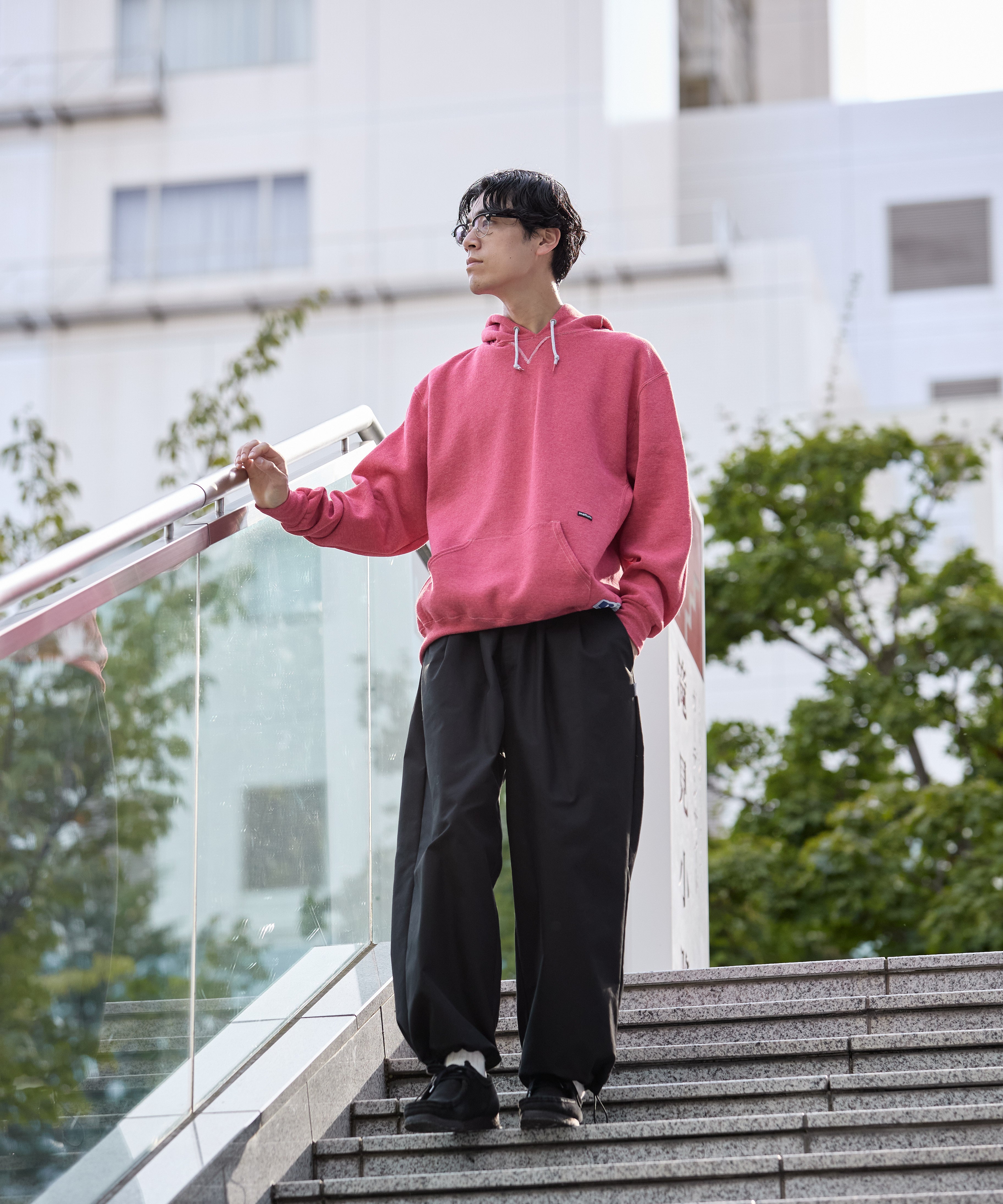 ×RUSSELL ATHLETIC STANDARD SWEAT HOODIE OVERDYE【RED】