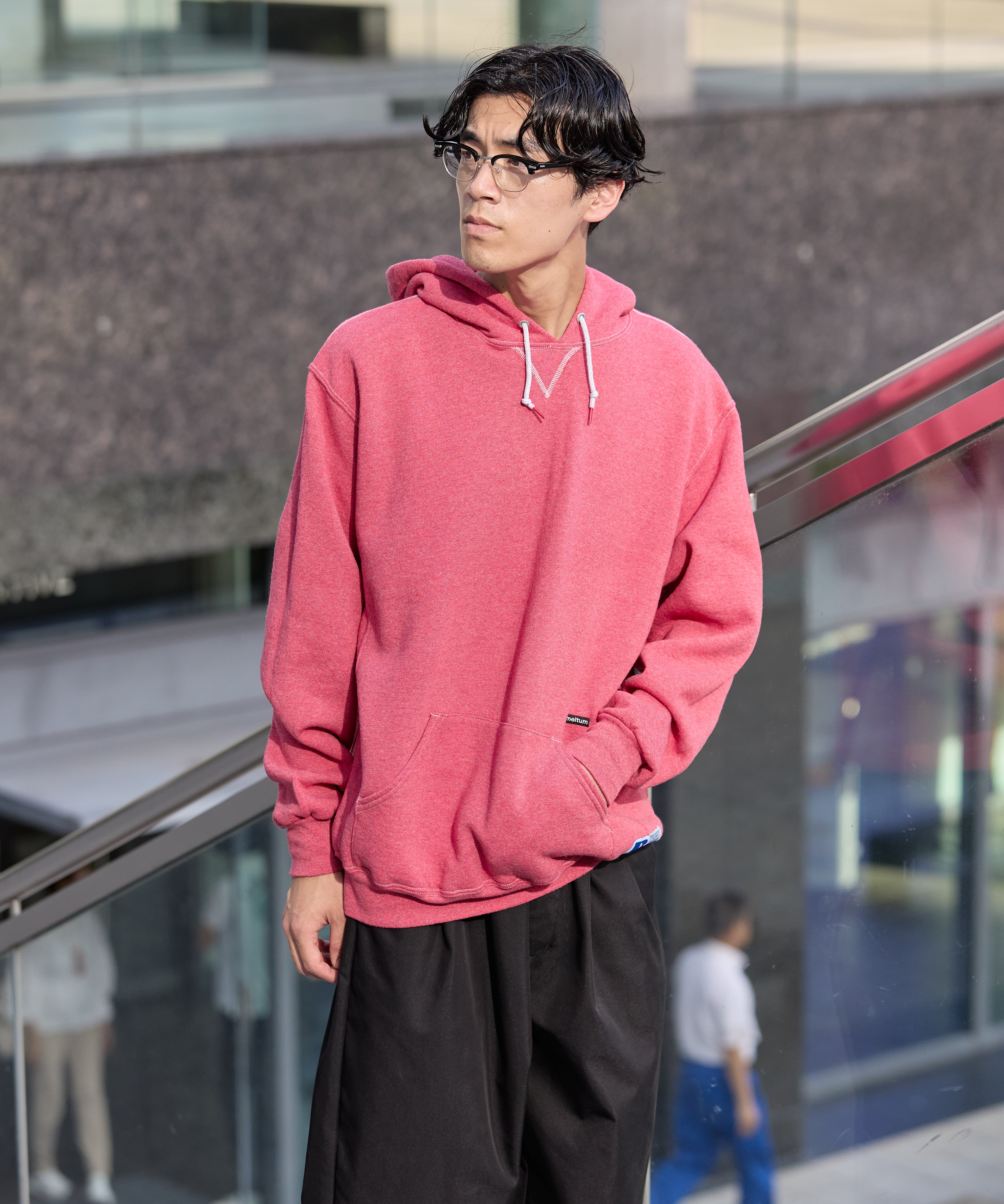 ×RUSSELL ATHLETIC STANDARD SWEAT HOODIE OVERDYE【RED】