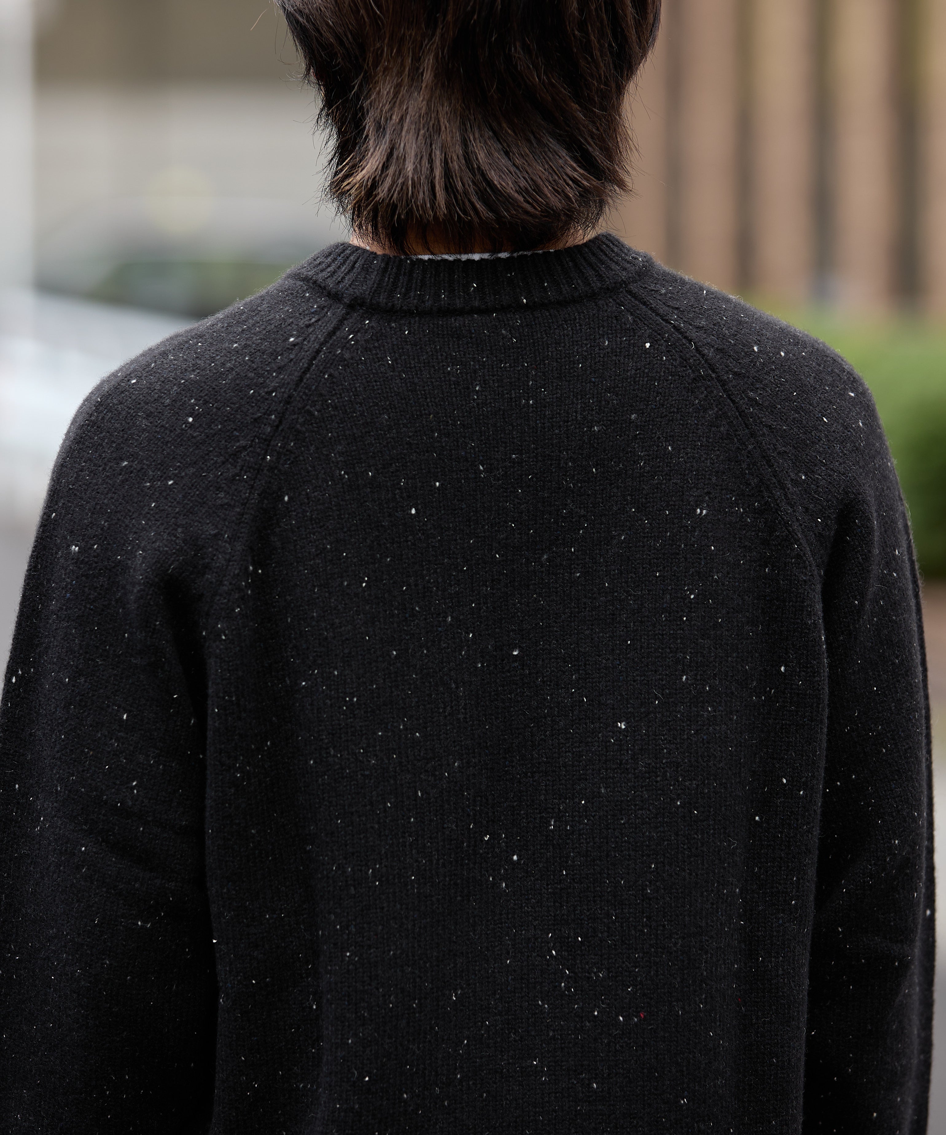 WOOL CREWNECK KNIT【BLACK】