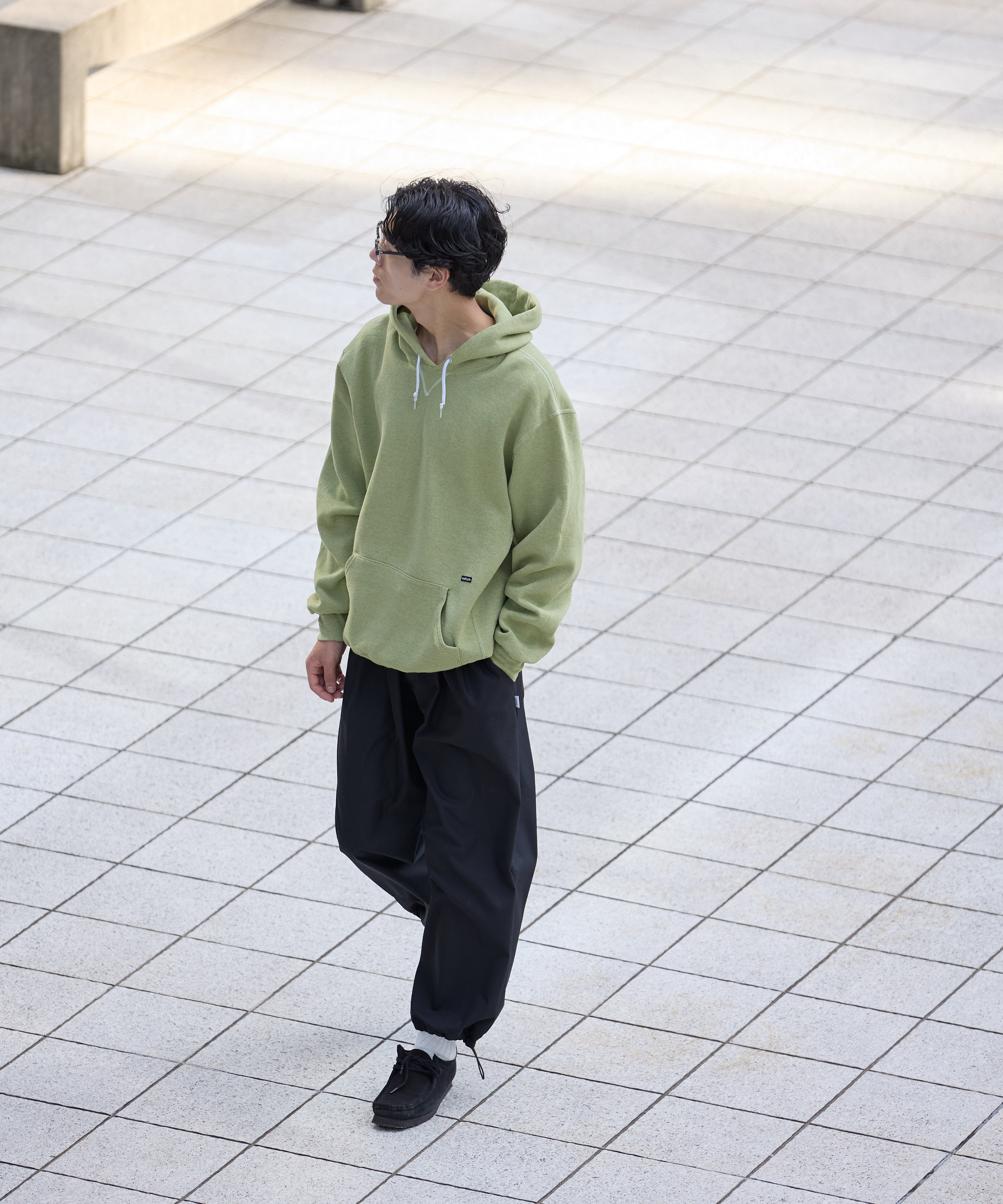 ×RUSSELL ATHLETIC STANDARD SWEAT HOODIE OVERDYE【GREEN】