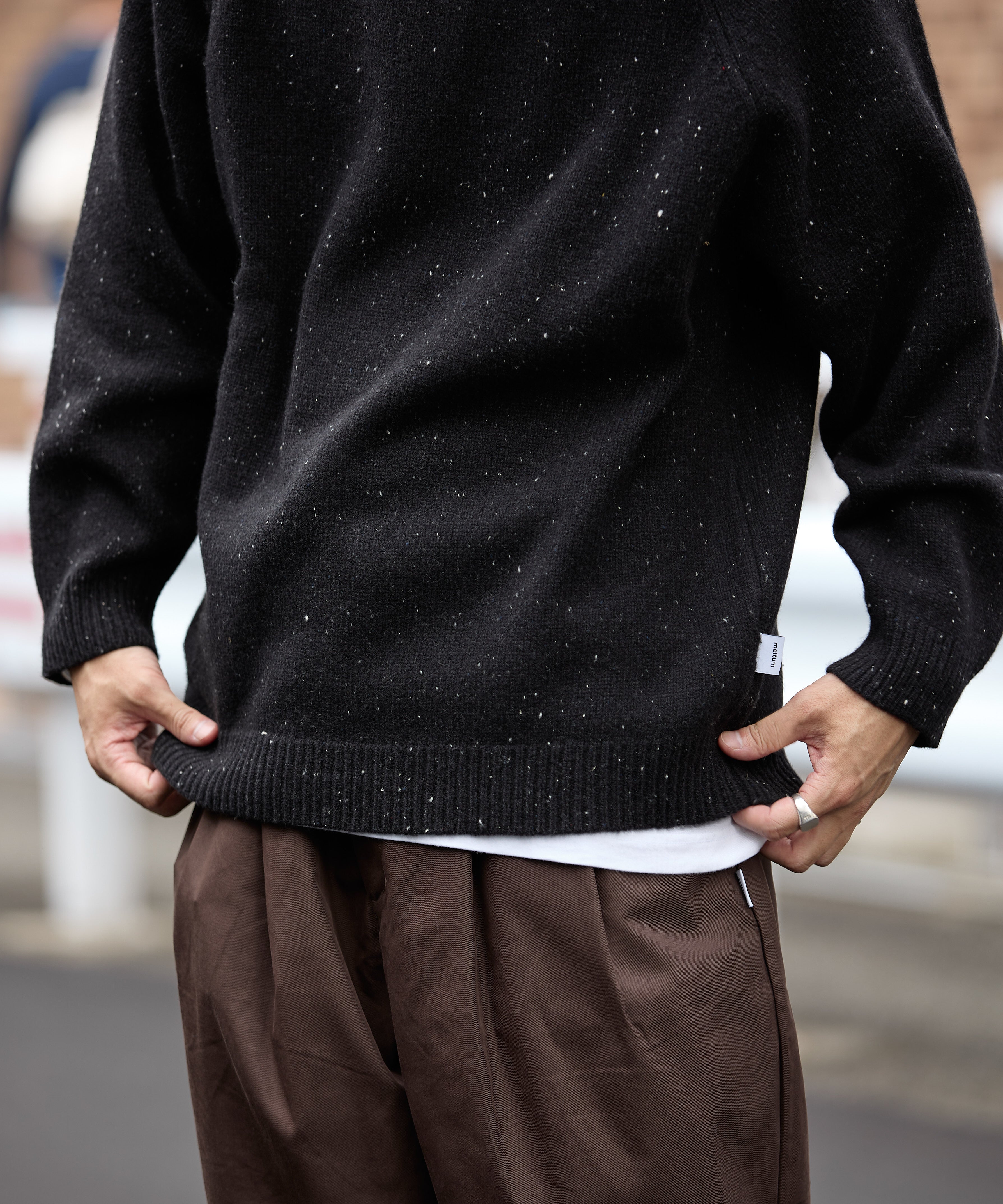 WOOL CREWNECK KNIT【BLACK】