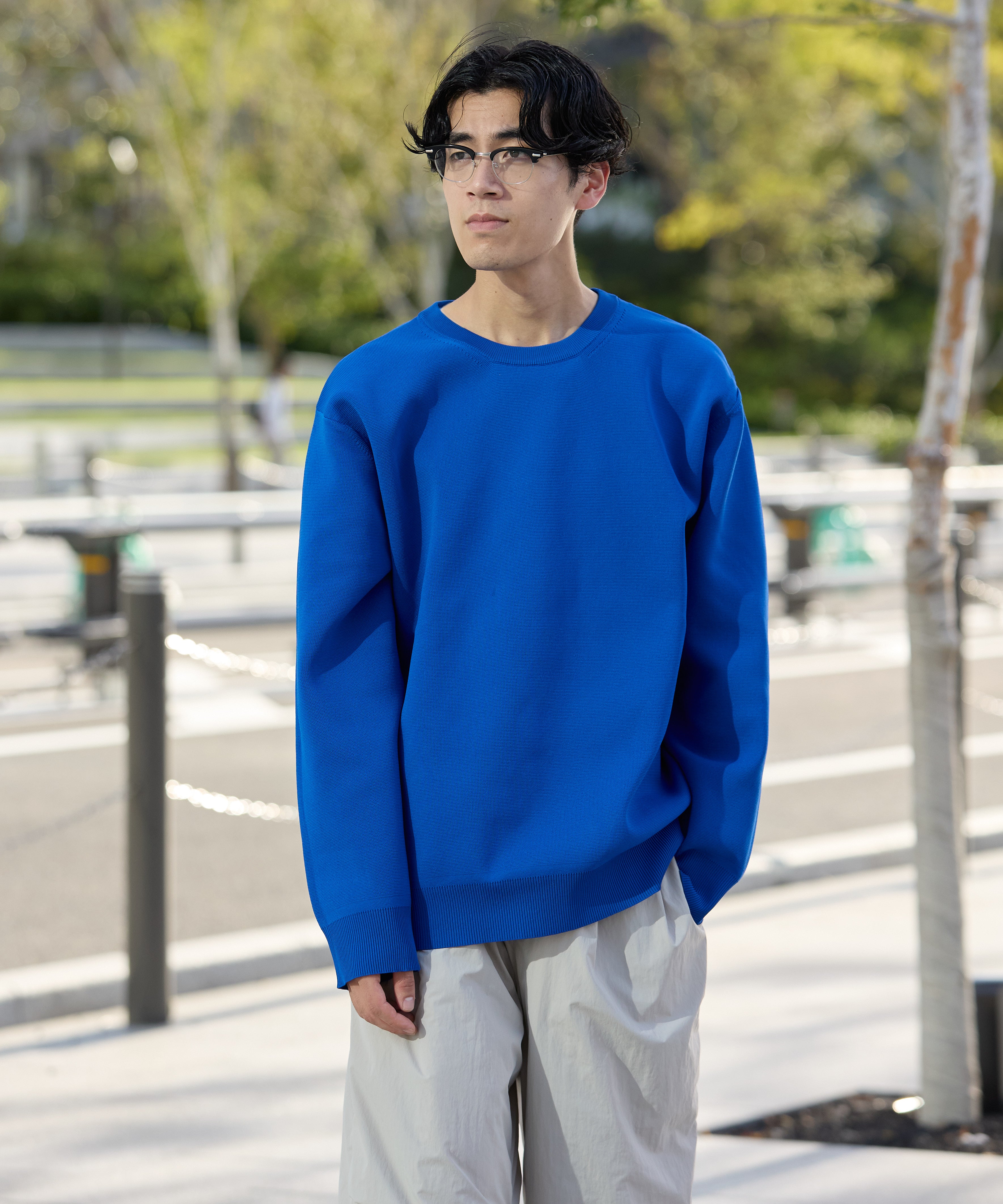 MILANO CREWNECK KNIT【BLUE】