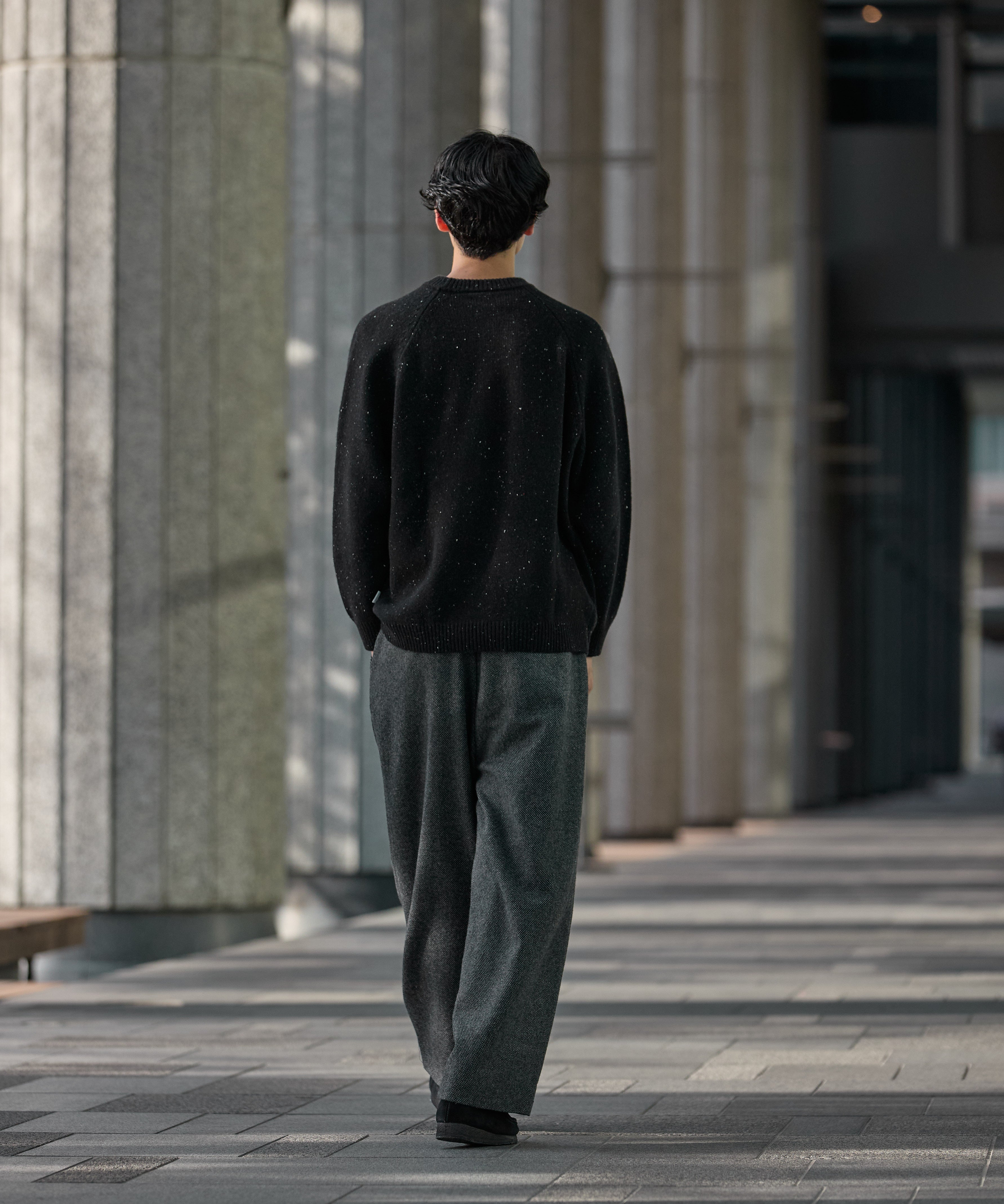 WOOL CREWNECK KNIT【BLACK】