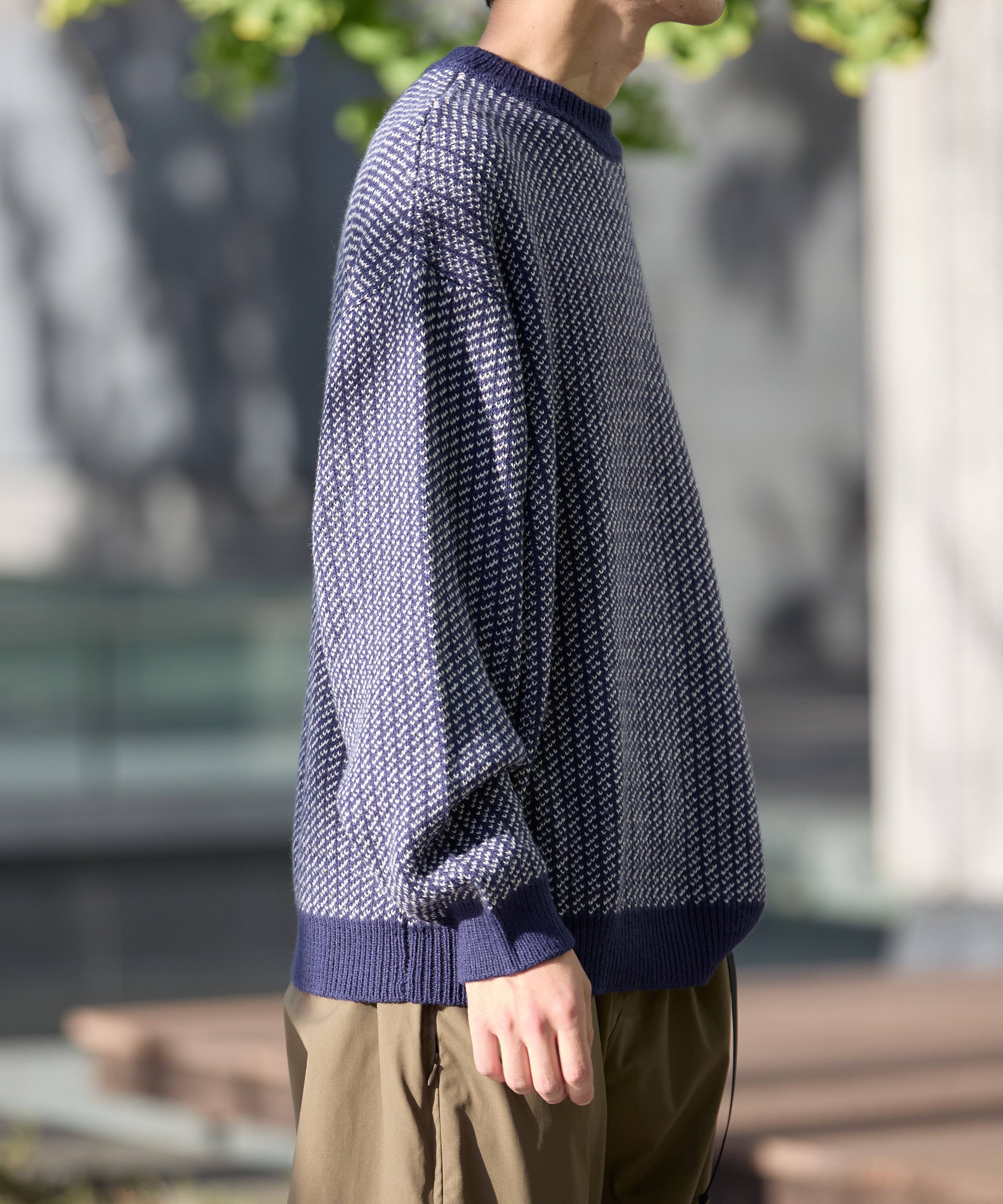 BIRDSEYE KNIT【NAVY】